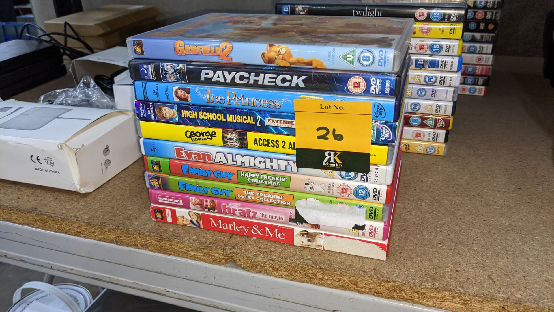 Mixed lot comprising approximately 30 assorted DVDs plus 3 off gaming steering wheel and pedal - Image 3 of 8