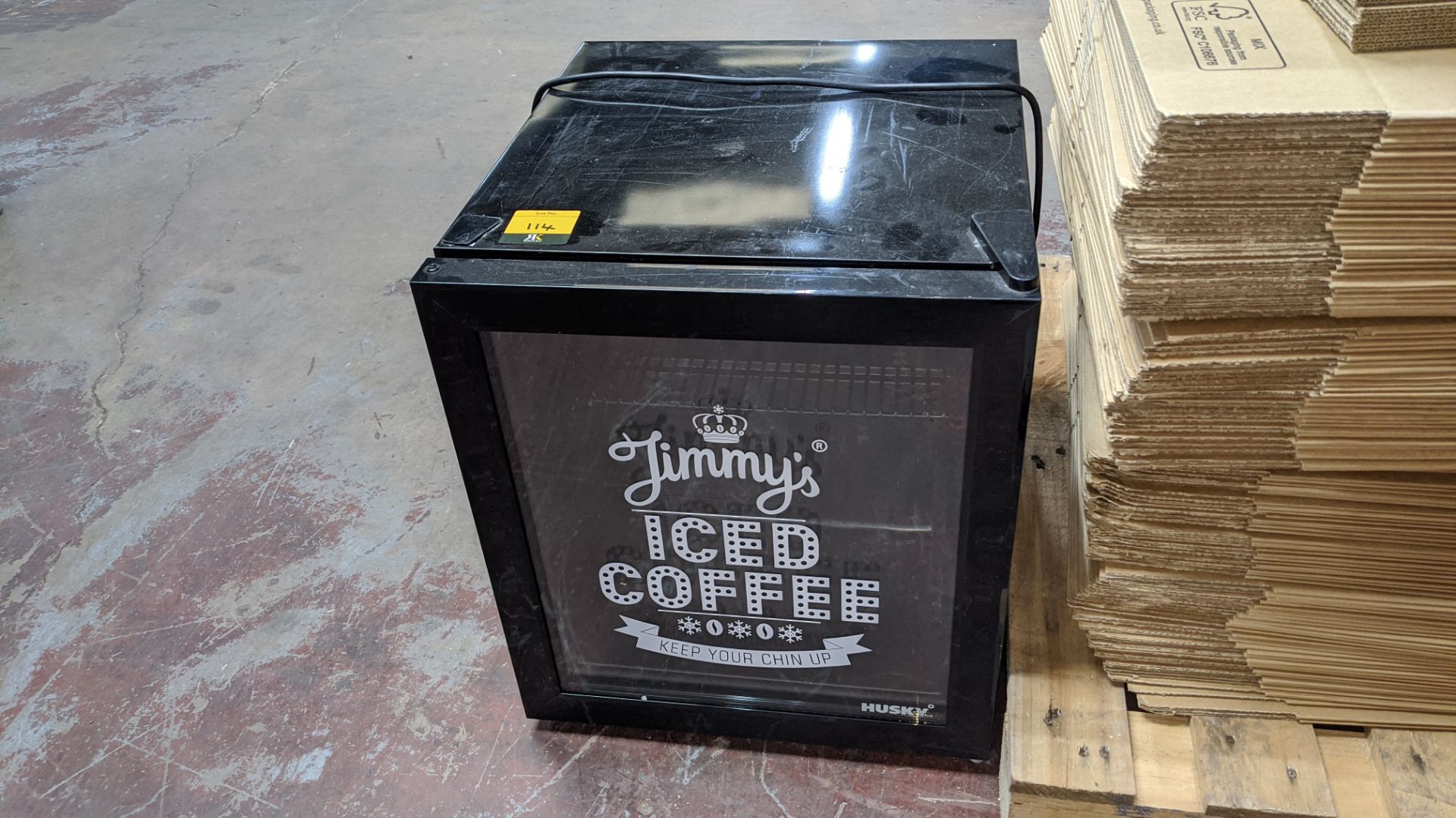Black desktop drinks fridge branded "Jimmy's Iced Coffee"Lots 101 - 285 Are being sold on behalf - Image 2 of 5
