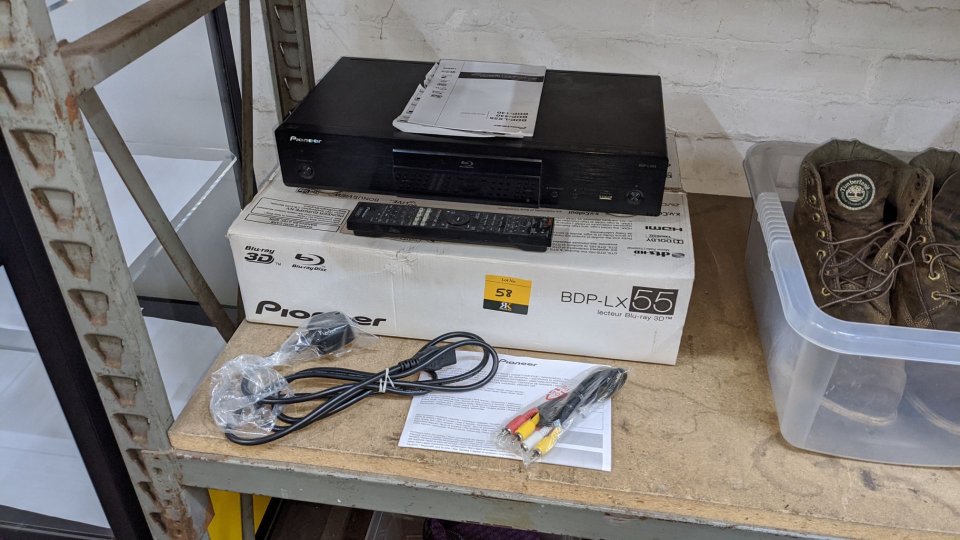 Pioneer 3D Blu-ray disc player model BDP-LX55, including original box, manual, cables and remote