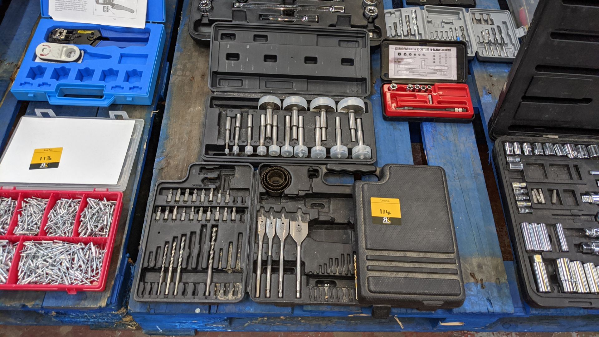 The contents of a pallet comprising a quantity of assorted socket sets, bit sets, hand tools & - Image 3 of 6