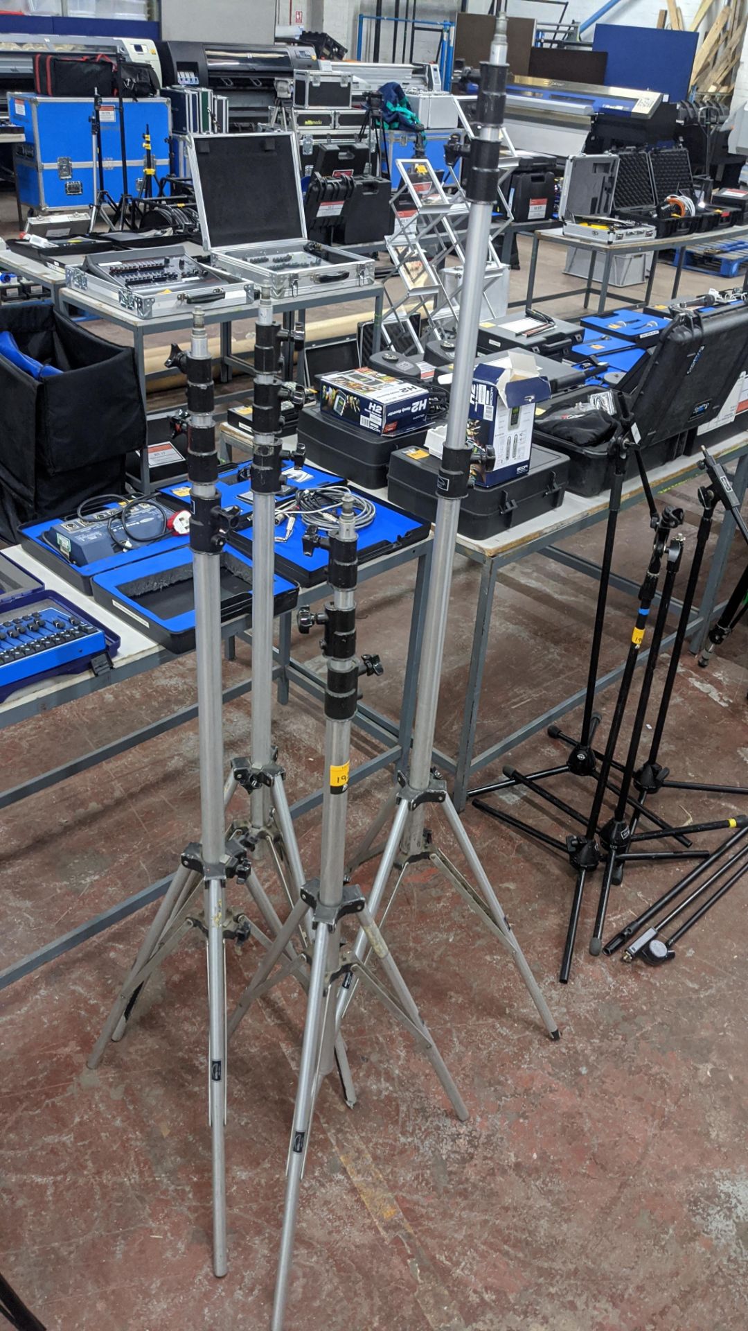 4 off telescopic professional tripods Lots 51 - 480 comprise the total assets of Mills Media Ltd