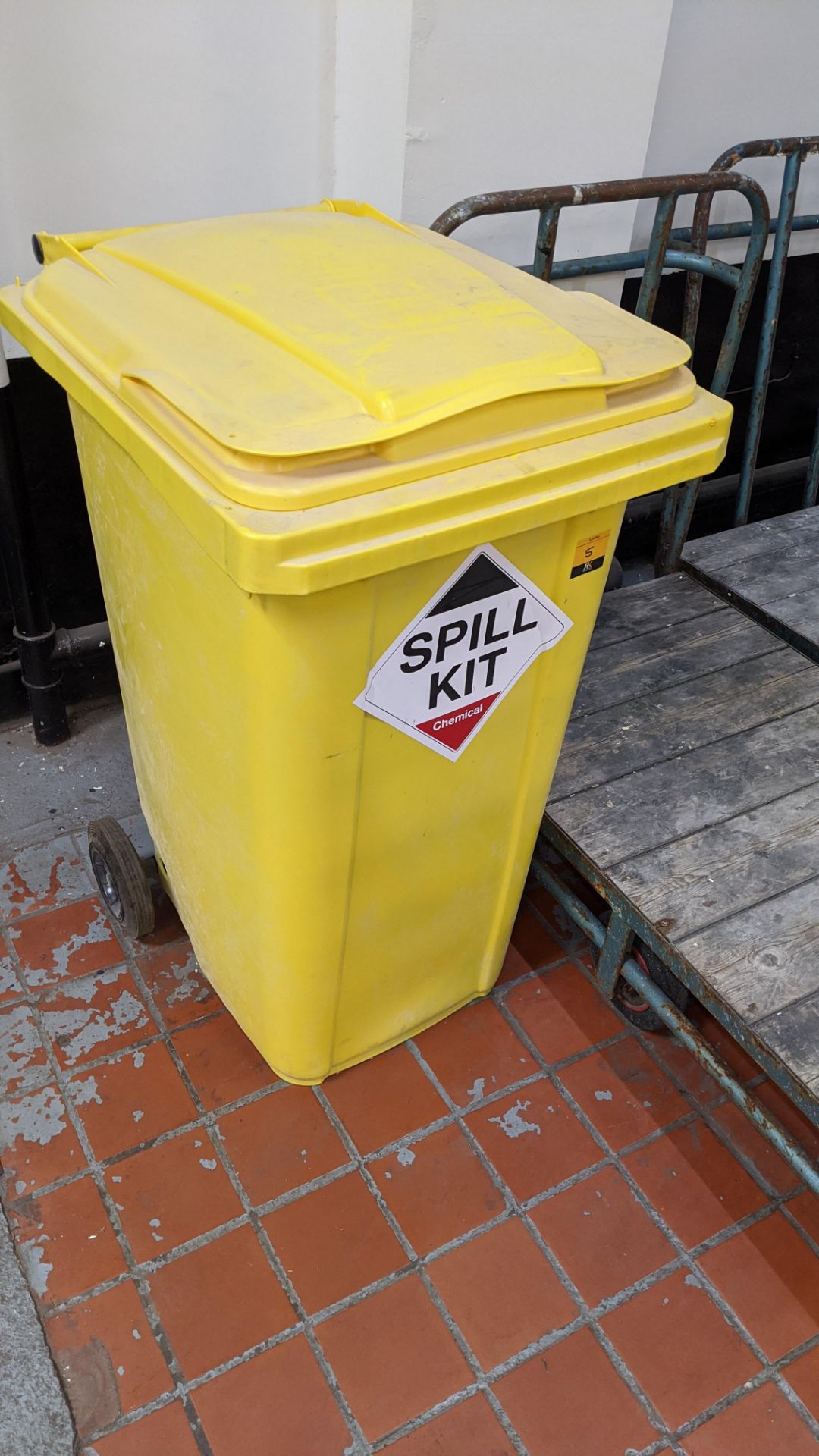 Spill kit including large yellow wheelie bin Lots 1 to 39 comprise the total assets from a