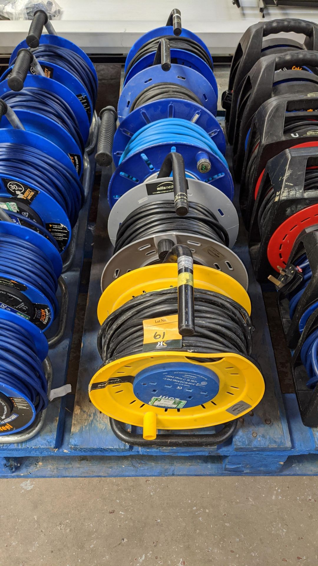 5 off 230/240V multi socket cable extension reels Lots 51 - 480 comprise the total assets of Mills