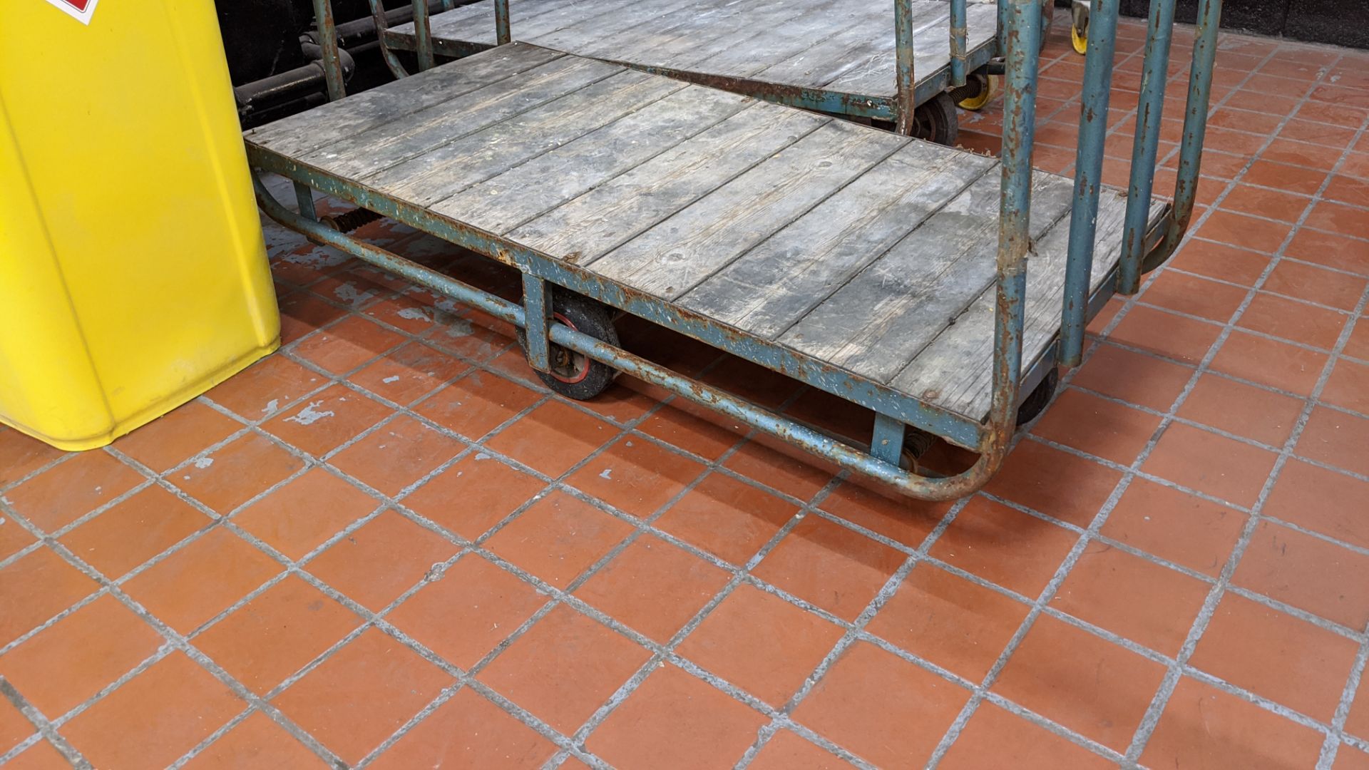 2 off large porters trolleys each measuring very approximately 1.4 x 0.7 x 1.1m max external - Image 4 of 5