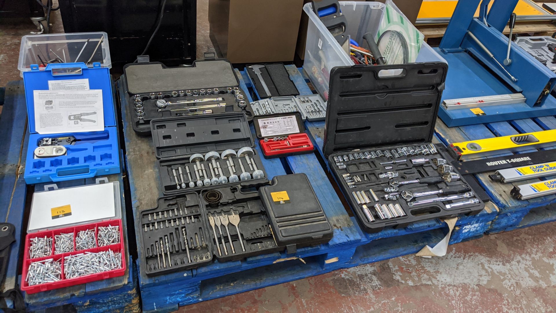 The contents of a pallet comprising a quantity of assorted socket sets, bit sets, hand tools & - Image 2 of 6