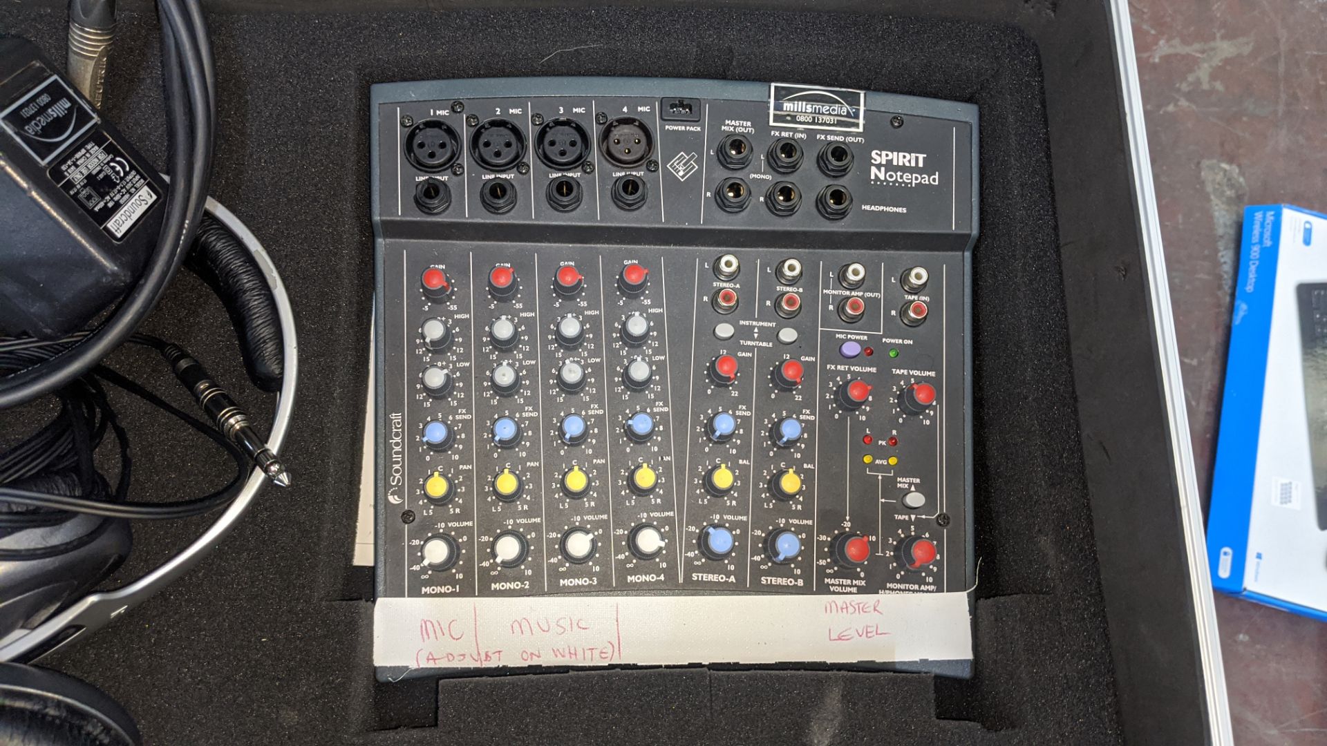 Soundcraft Spirit notepad mixing desk in case Lots 51 - 480 comprise the total assets of Mills Media - Image 3 of 7