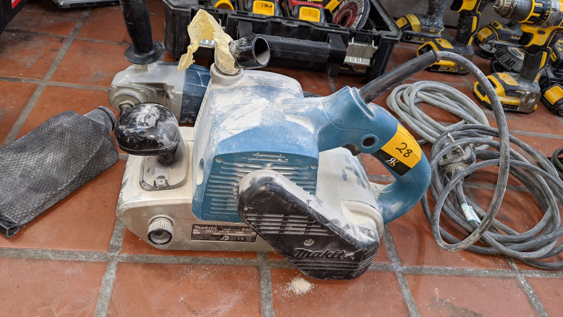 Pair of power tools comprising Makita model 9403 belt sander plus Bosch professional GPO14CE angle - Image 3 of 6