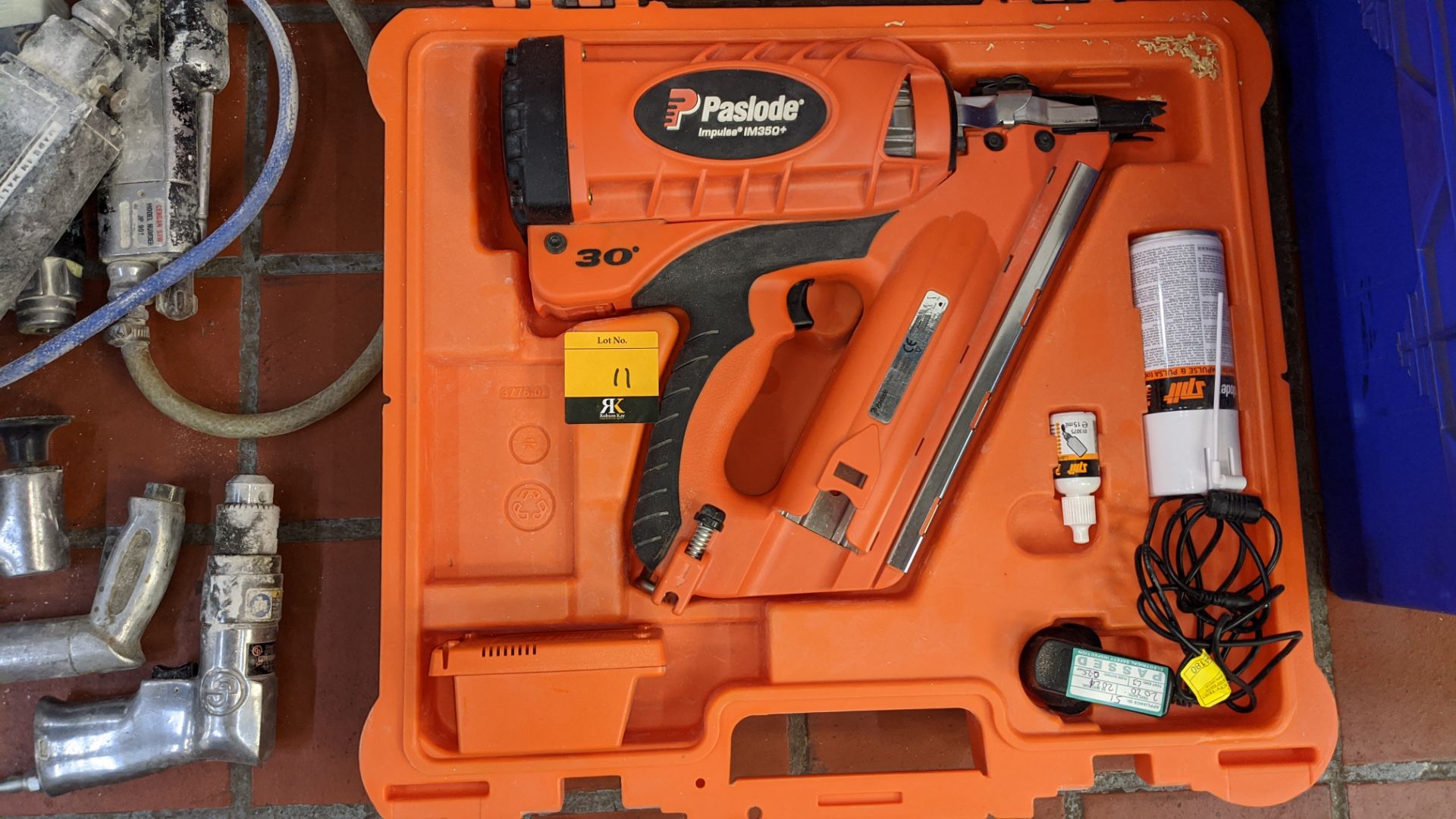 Paslode Impulse IM350+ nail gun in case with various accessories as pictured including charger & - Image 6 of 7