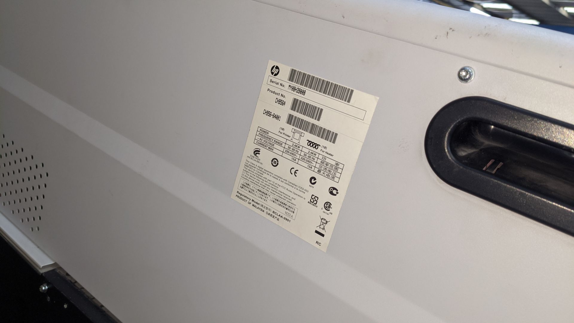 HP DesignJet L25500 wide format printer, serial no. MY08H39008, product no. CH956A/CH956-64001. NB - Image 4 of 7