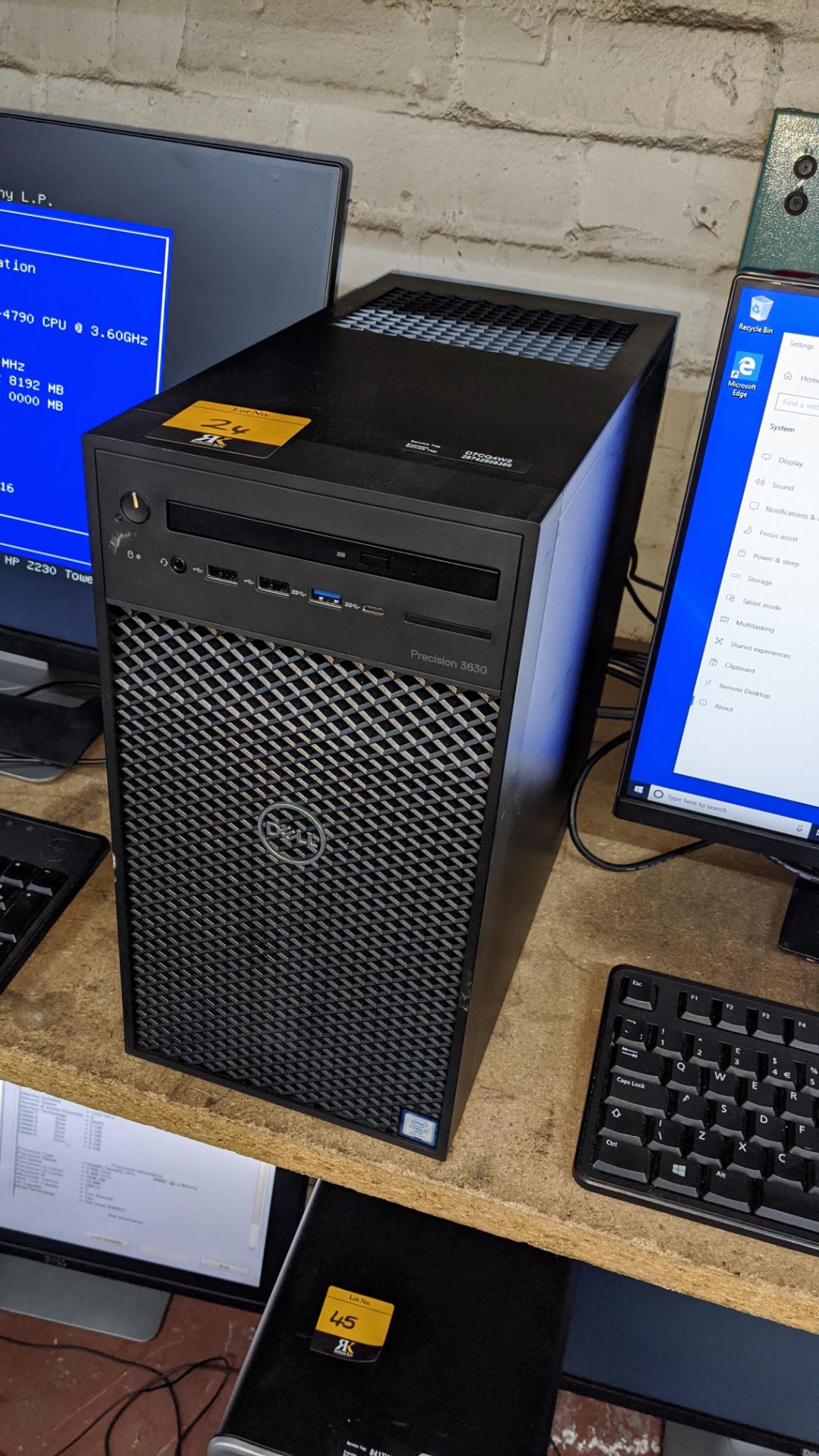 Dell Precision 3630 tower computer with Intel Core i7-8700 processor, 8Gb RAM, 256Gb SSD etc. includ - Image 3 of 5