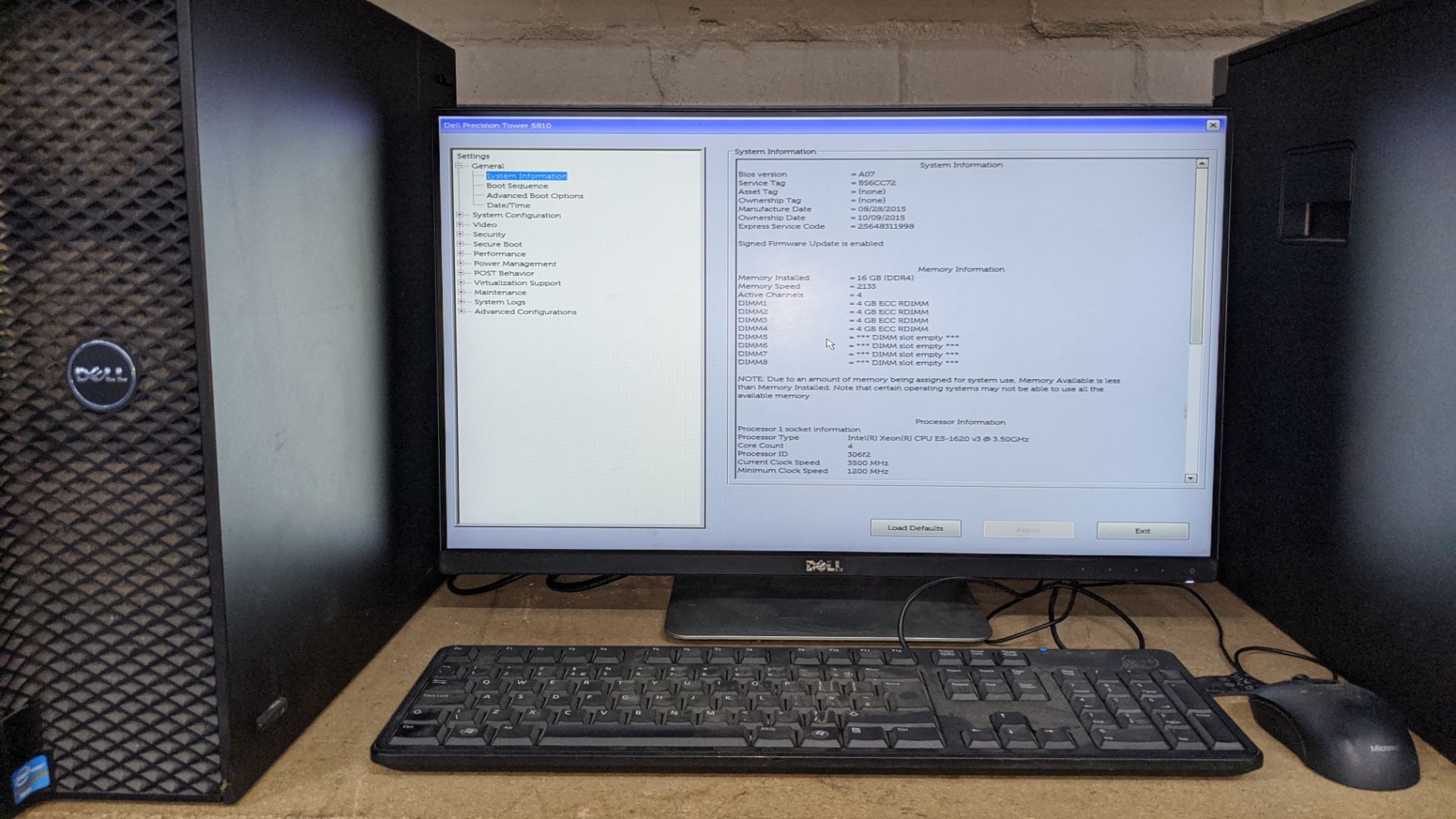 Dell Precision tower 5810 computer with Intel Xeon E5-1620 V3 processor, 16Gb RAM, 1Tb HDD etc, incl - Image 4 of 5