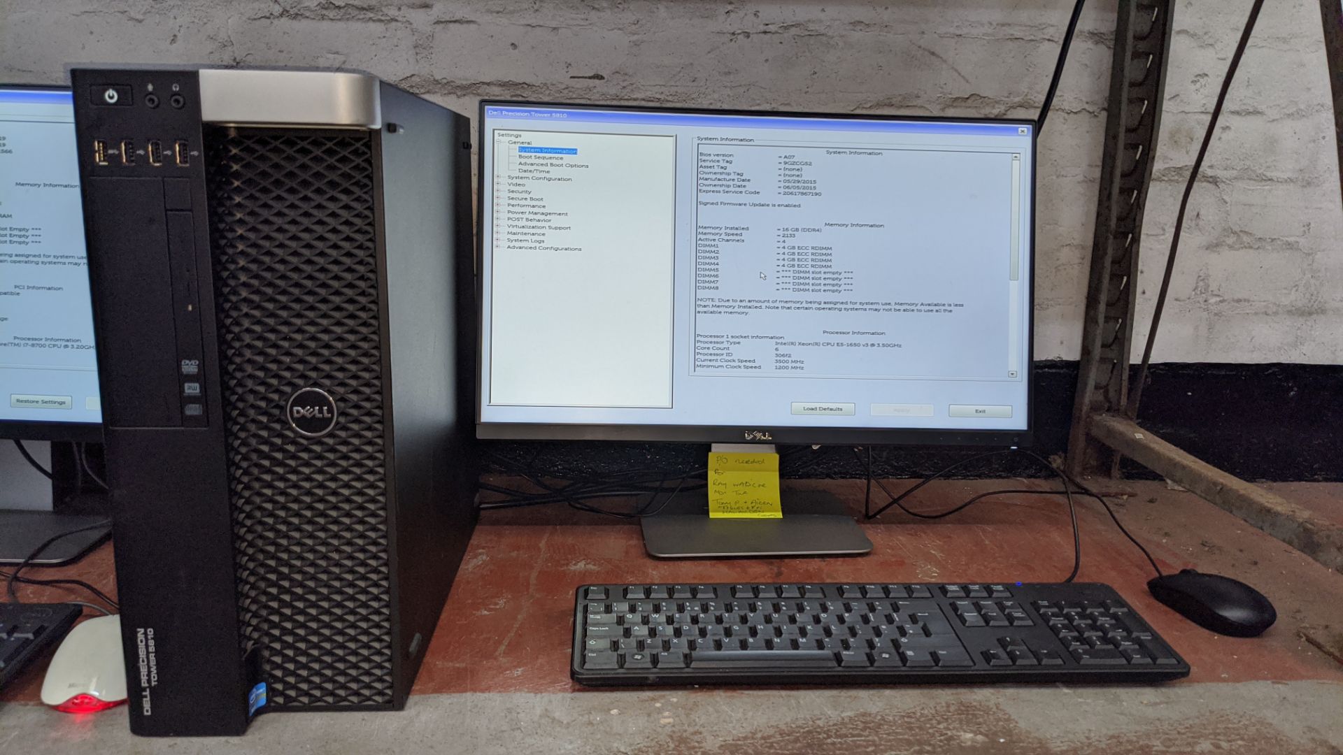 Dell Precision tower 5810 computer with Intel Xeon E5-1650 V3 processor, 16Gb RAM, 256Gb SSD etc. in - Image 2 of 5