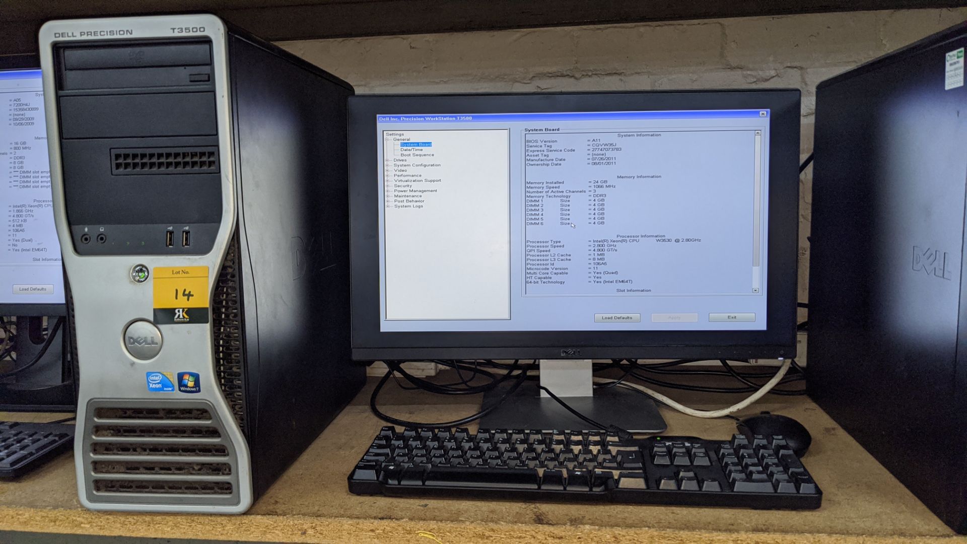 Dell Precision T3500 tower computer with Intel Xeon W3530 processor, 24Gb RAM, 320Gb HDD etc. includ