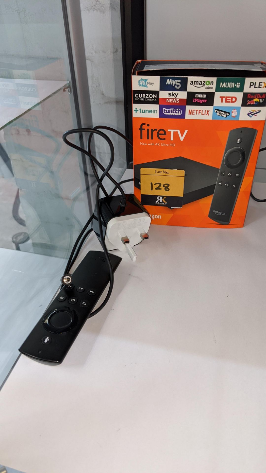 Amazon 4K Ultra HD Fire TV including power pack, remote control & box - Image 8 of 9