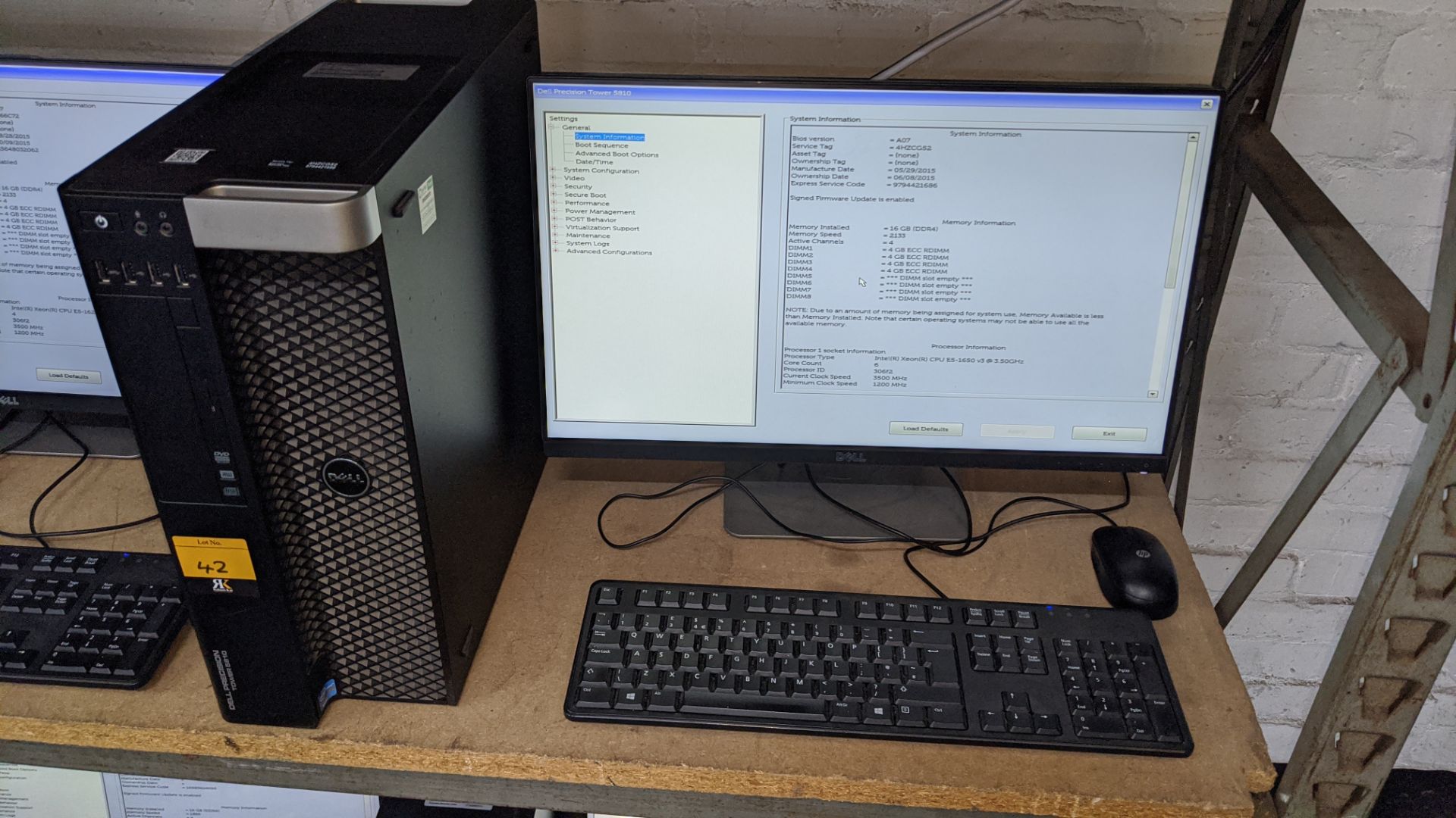 Dell Precision tower 5810 computer with Intel Xeon E5-1650 V3 processor, 16Gb RAM, 256Gb SSD etc. in - Image 2 of 5