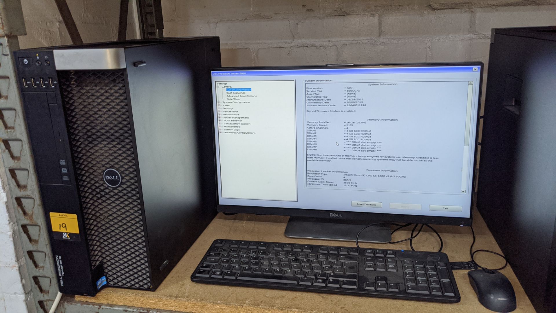 Dell Precision tower 5810 computer with Intel Xeon E5-1620 V3 processor, 16Gb RAM, 1Tb HDD etc, incl - Image 2 of 5