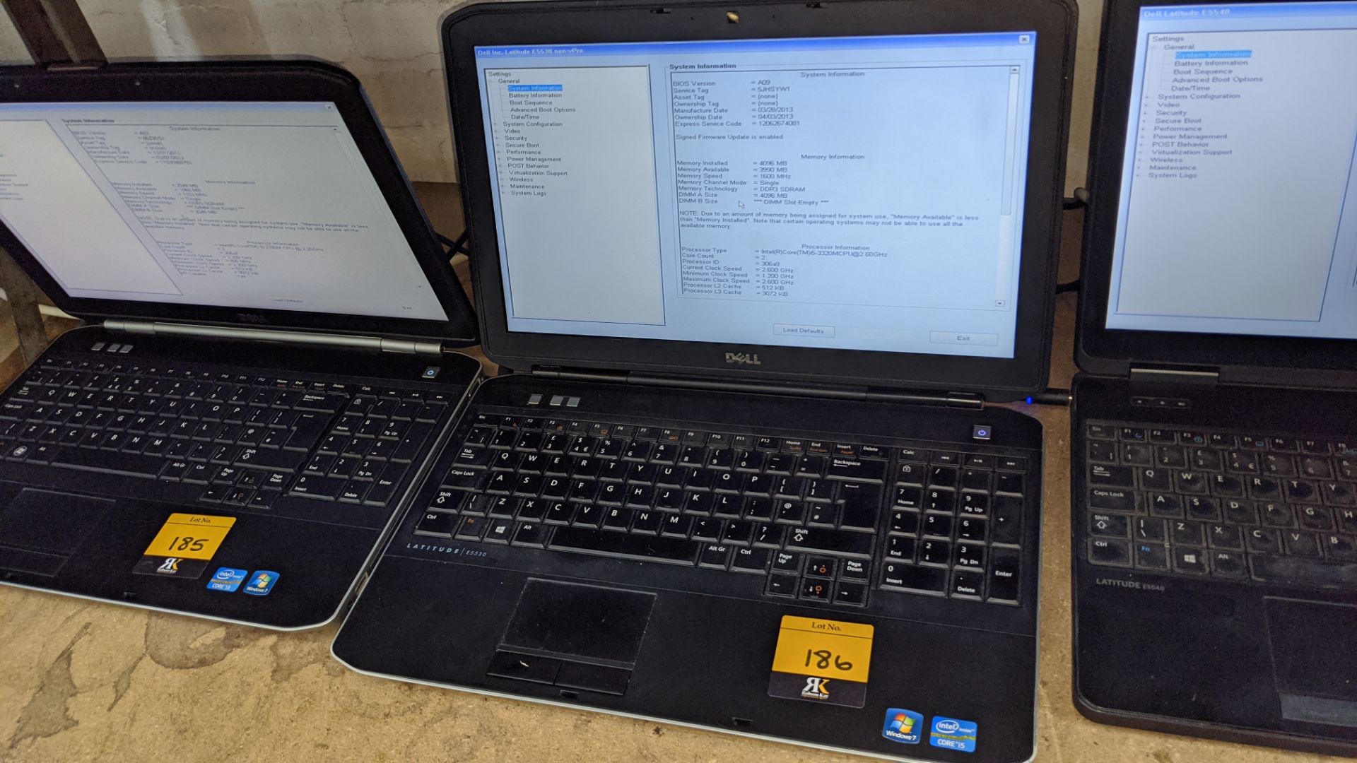 Dell Latitude E5530 notebook computer with Intel Core i5-3320 processor, 4Gb RAM, 500Gb hard drive, - Image 3 of 7