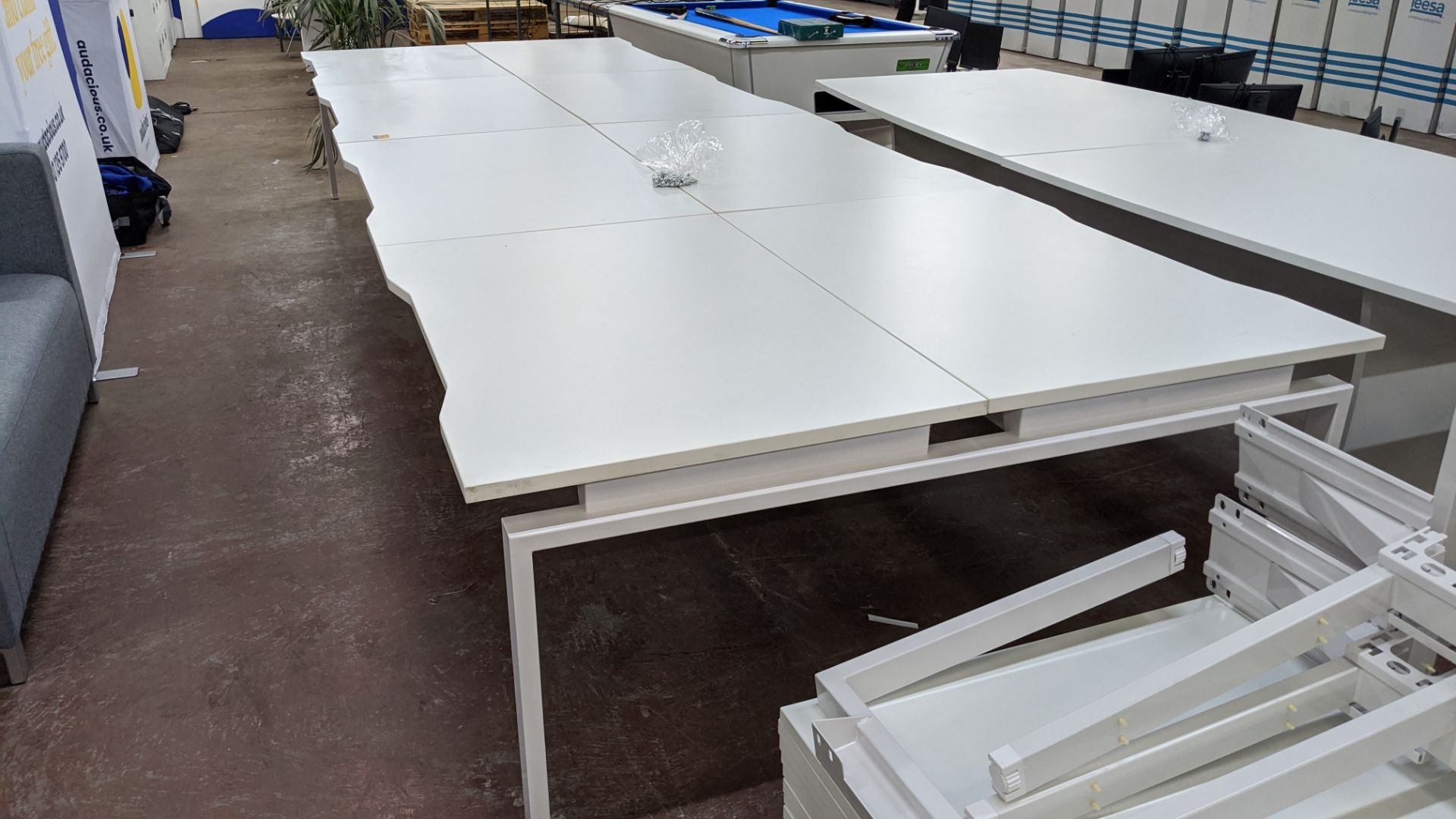 Large white 8-person workstation - we have not reassembled this lot at our premises as the pictures - Image 4 of 6