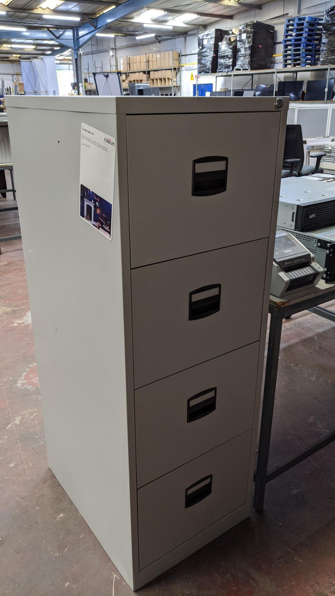 Grey metal 4-drawer filing cabinet - Image 2 of 4