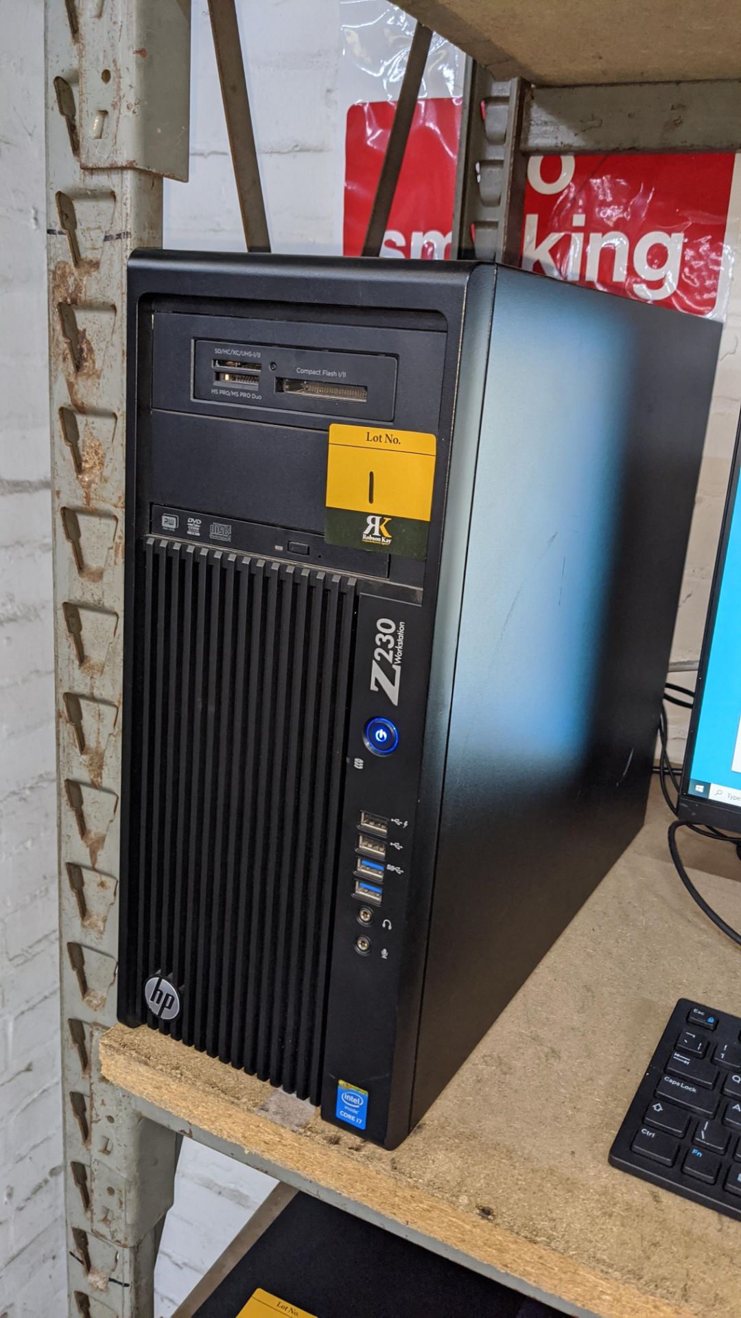 HP Z230 workstation with Intel Core i7-4790, 16Gb RAM, 250Gb SSD drive, 1Tb HDD drive, DVD RW drive, - Image 3 of 7