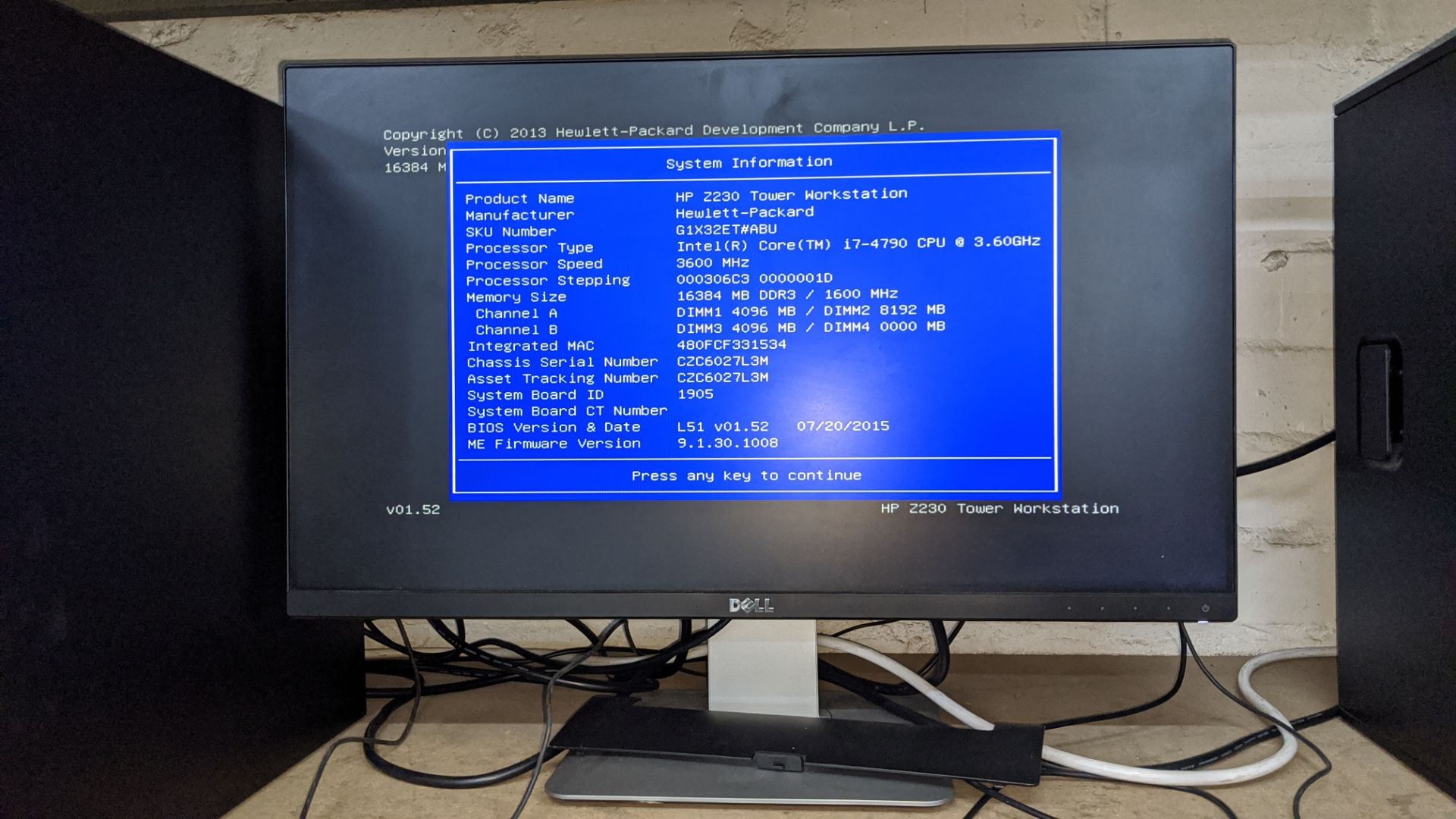 HP Z230 workstation with Intel Core i7-4790, 16Gb RAM, 250Gb SSD drive, 1Tb HDD drive, DVD RW drive, - Image 4 of 5