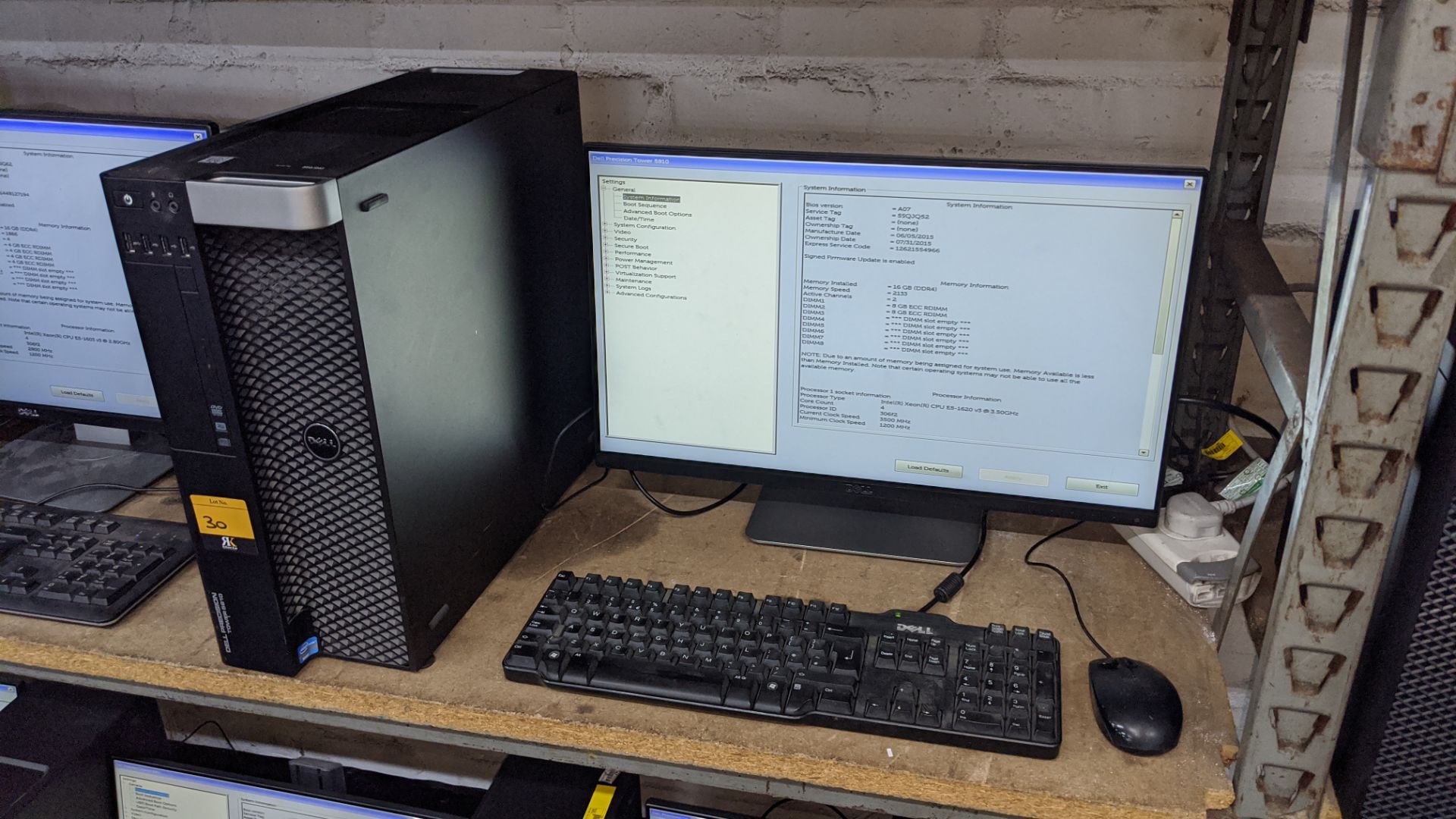 Dell Precision tower 5810 computer with Intel Xeon E5-1620 V3 processor, 16Gb RAM, 256Gb SSD etc. in - Image 2 of 5