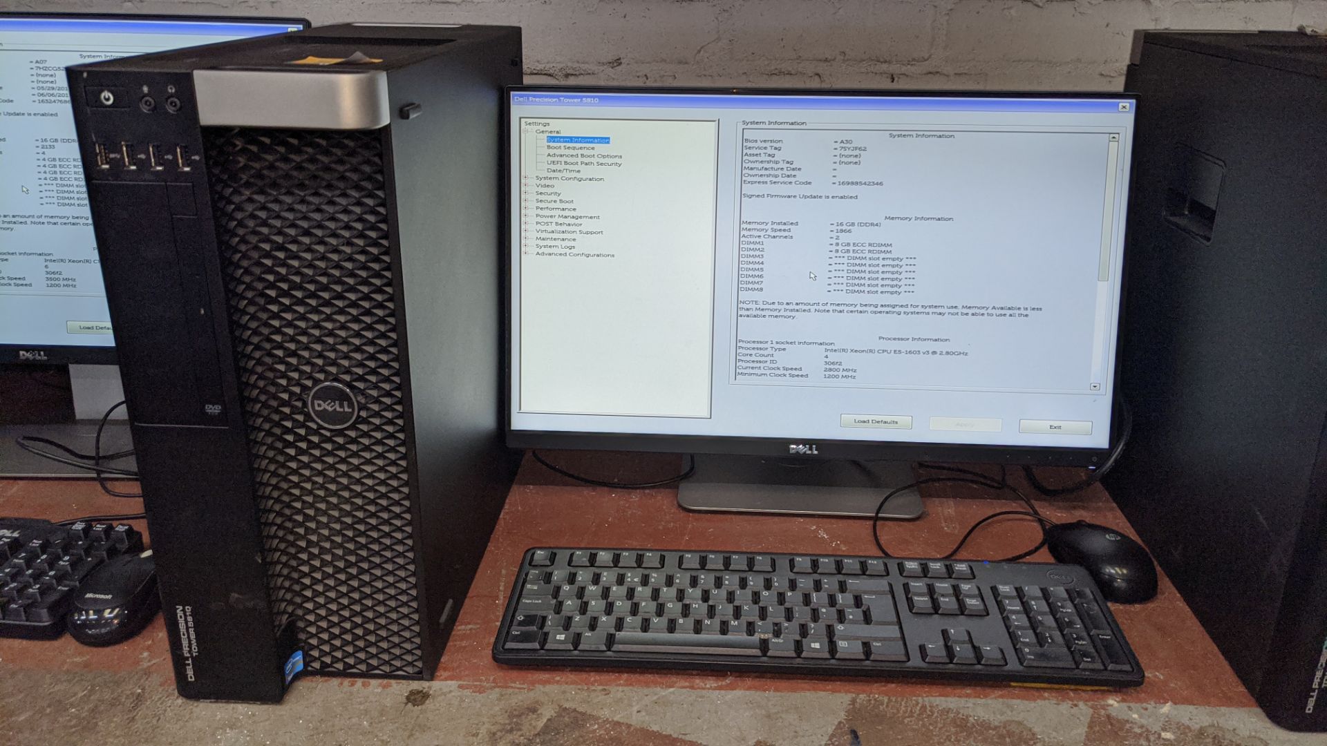 Dell Precision tower 5810 computer with Intel Xeon E5-1603 V3 processor, 16Gb RAM, 256Gb SSD etc. in - Image 2 of 5