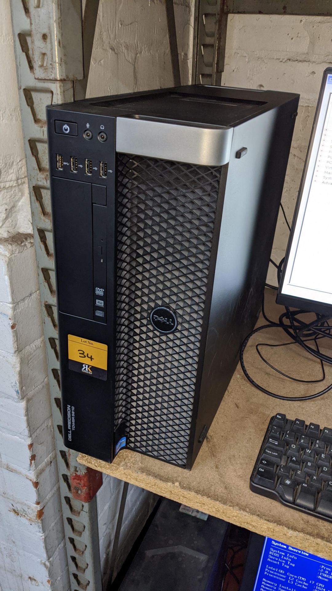 Dell Precision tower 5810 computer with Intel Xeon E5-1650 V3 processor, 16Gb RAM, 256Gb SSD etc, in - Image 3 of 5