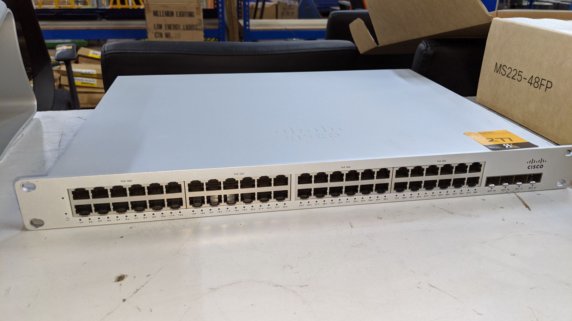 Cisco Meraki model MS225-48FP 48-port cloud managed stack switch - Image 2 of 5