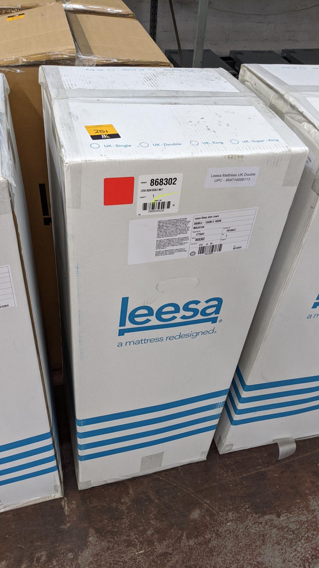 Leesa size UK Double Premium original foam mattress with multi-layer construction, comprising foam &