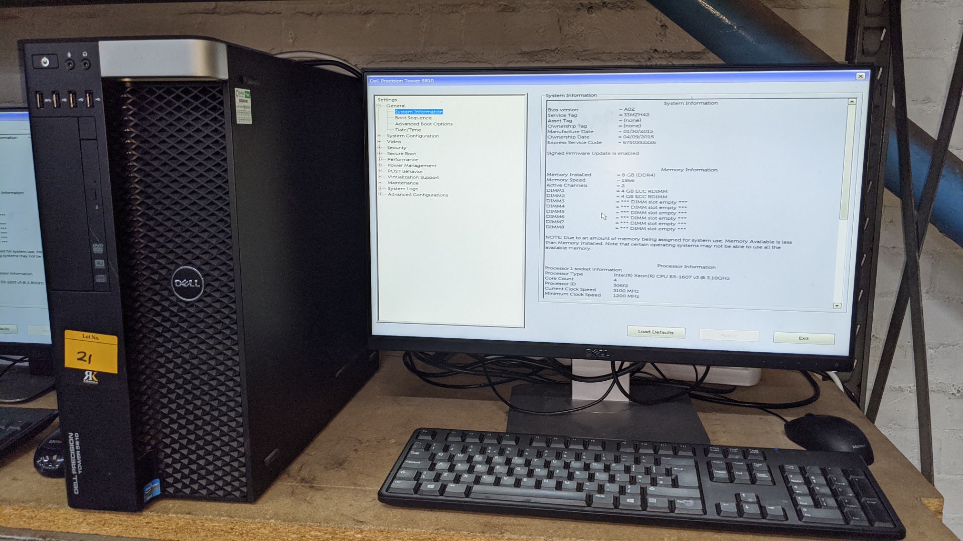 Dell Precision tower 5810 computer with Intel Xeon E5-1607 V3 processor, 8Gb RAM, 256Gb SSD etc. inc - Image 2 of 5