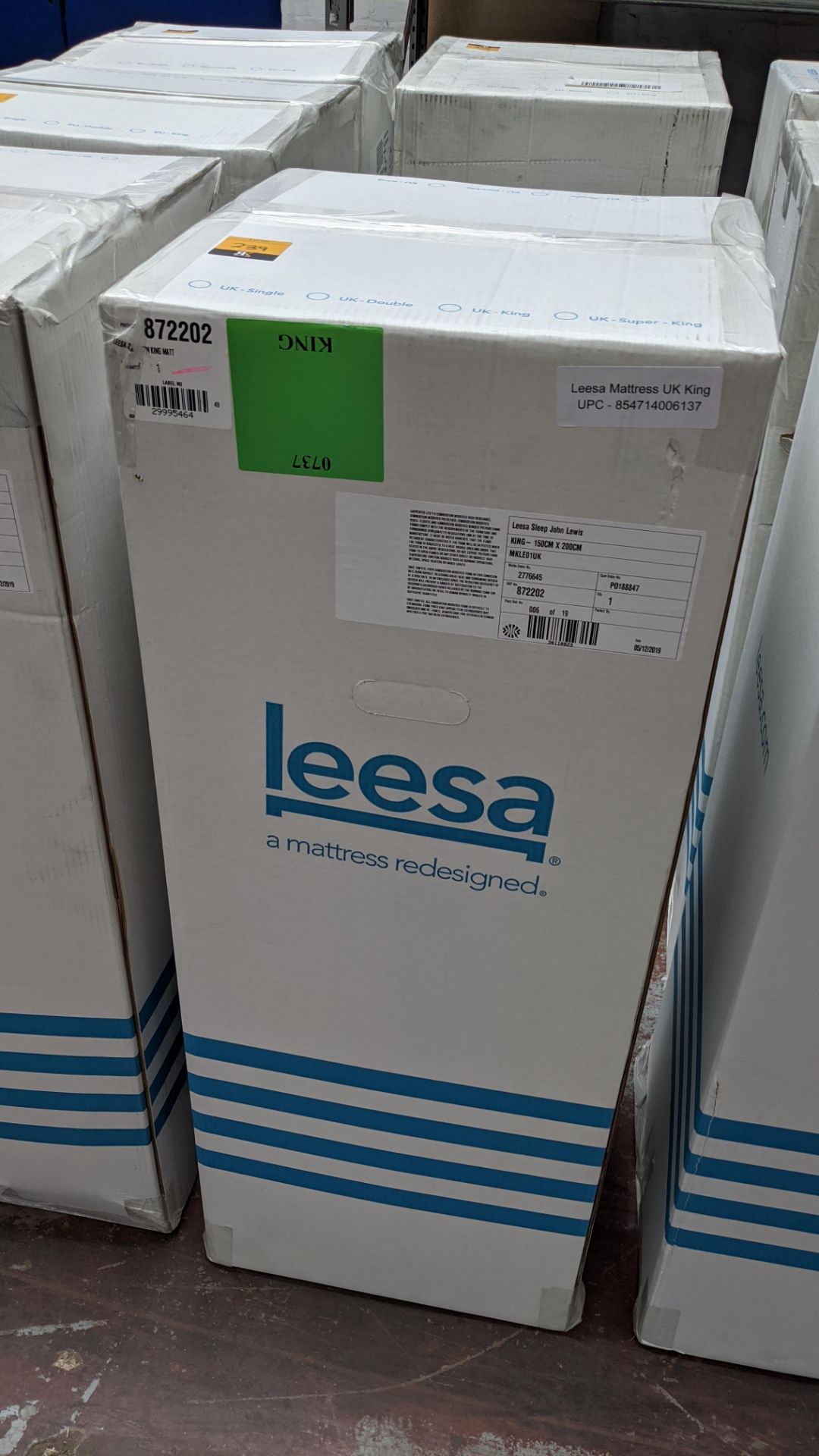 Leesa size UK King Premium original foam mattress with multi-layer construction, comprising foam & h