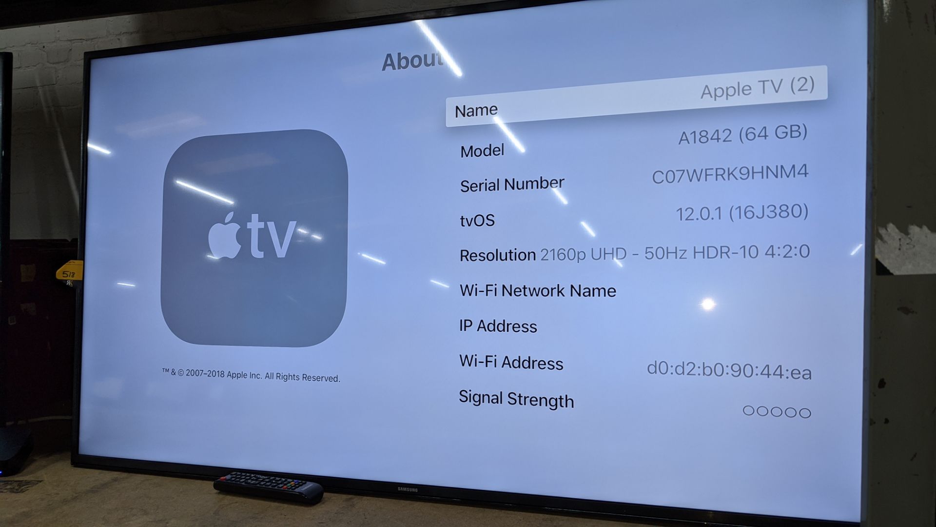 Apple 4K A1842 EMC3124 TV including remote control - Image 9 of 9