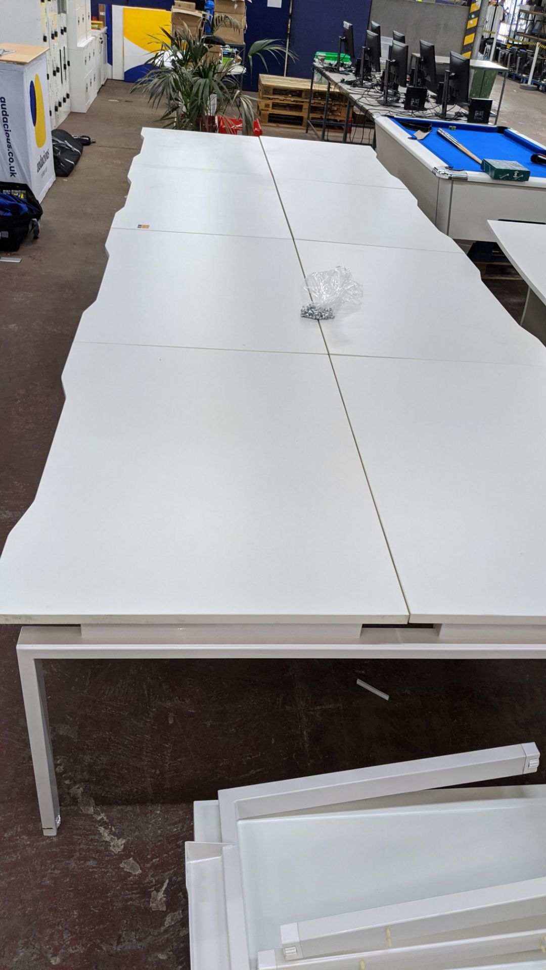 Large white 8-person workstation - we have not reassembled this lot at our premises as the pictures - Image 6 of 6