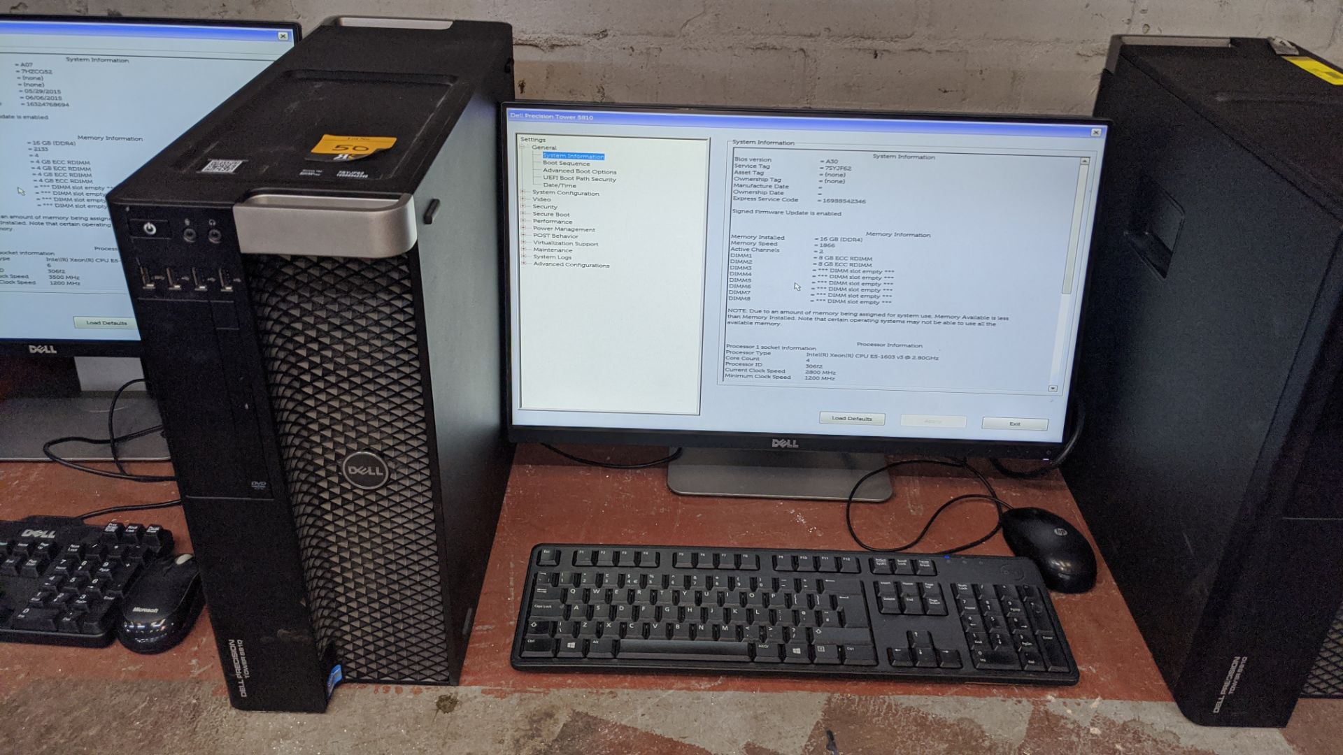 Dell Precision tower 5810 computer with Intel Xeon E5-1603 V3 processor, 16Gb RAM, 256Gb SSD etc. in