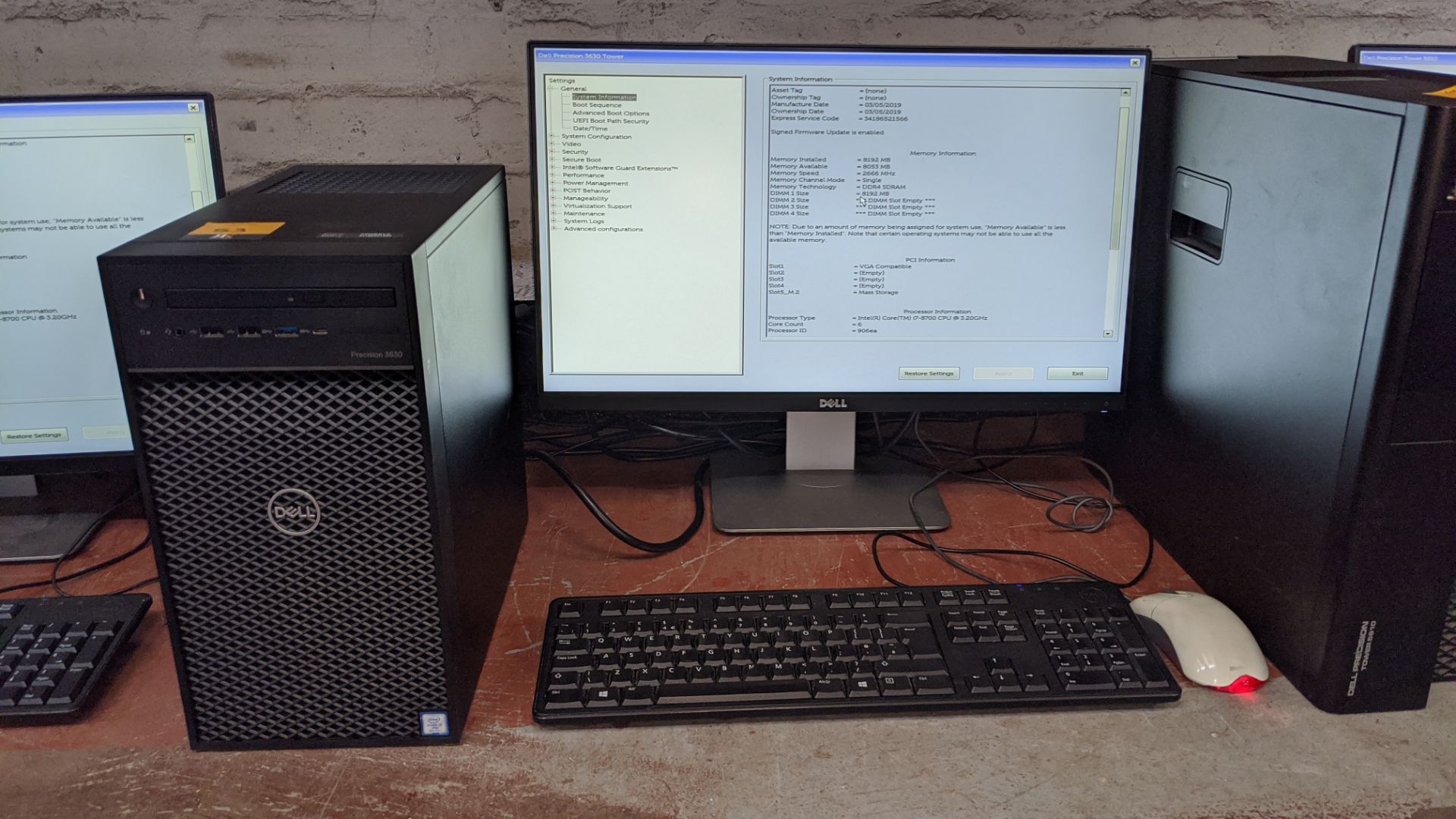 Dell Precision 3630 computer with Intel Core i7-8700 processor, 8Gb RAM, 256Gb SSD etc. includes Del - Image 2 of 5