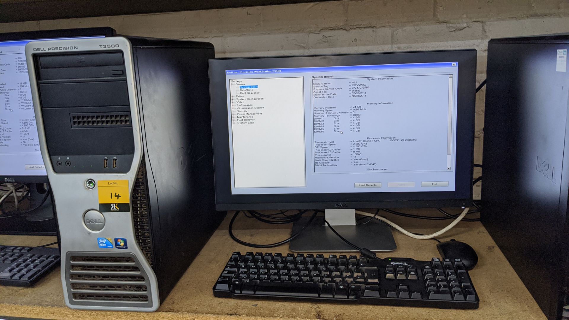 Dell Precision T3500 tower computer with Intel Xeon W3530 processor, 24Gb RAM, 320Gb HDD etc. includ - Image 2 of 5