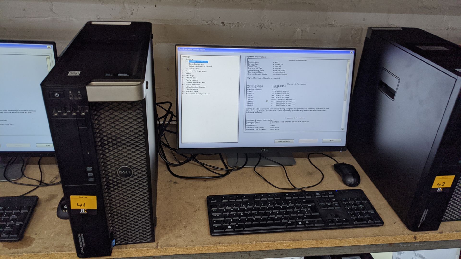 Dell Precision tower 5810 computer with Intel Xeon E5-1620 V3 processor, 16Gb RAM, 1 Tb HDD etc. inc