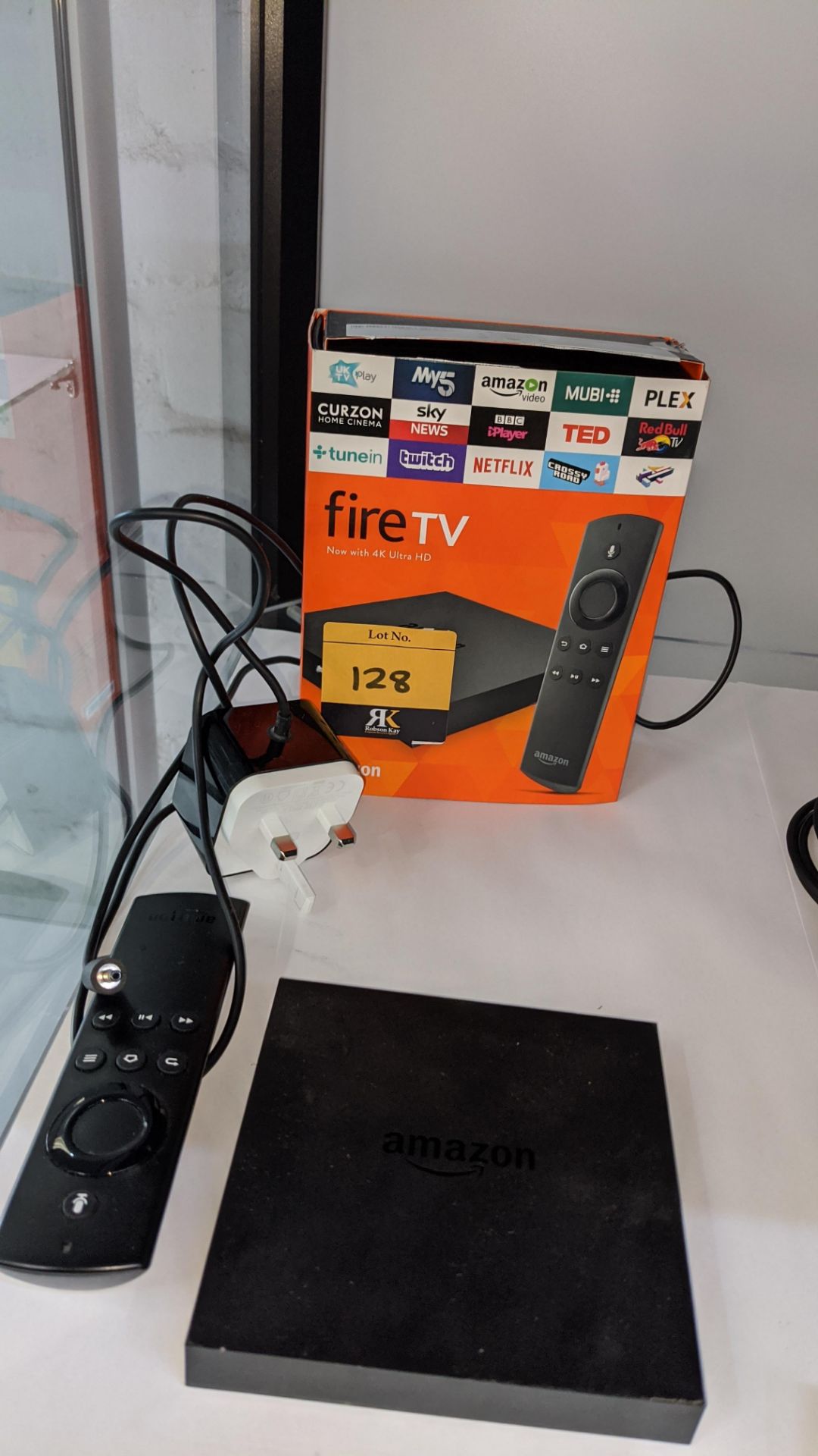 Amazon 4K Ultra HD Fire TV including power pack, remote control & box - Image 2 of 9