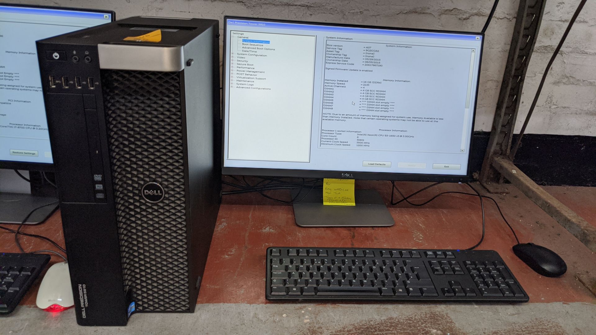 Dell Precision tower 5810 computer with Intel Xeon E5-1650 V3 processor, 16Gb RAM, 256Gb SSD etc. in