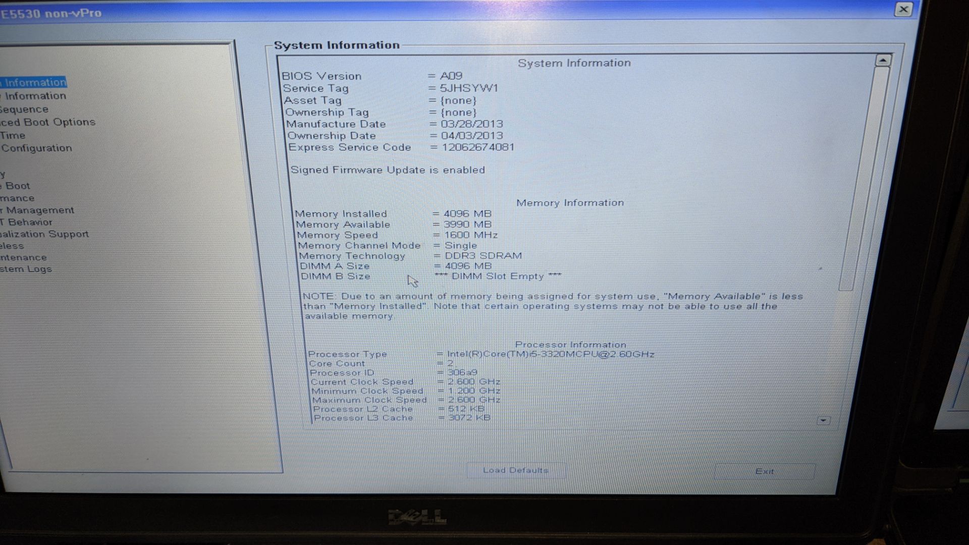 Dell Latitude E5530 notebook computer with Intel Core i5-3320 processor, 4Gb RAM, 500Gb hard drive, - Image 6 of 7