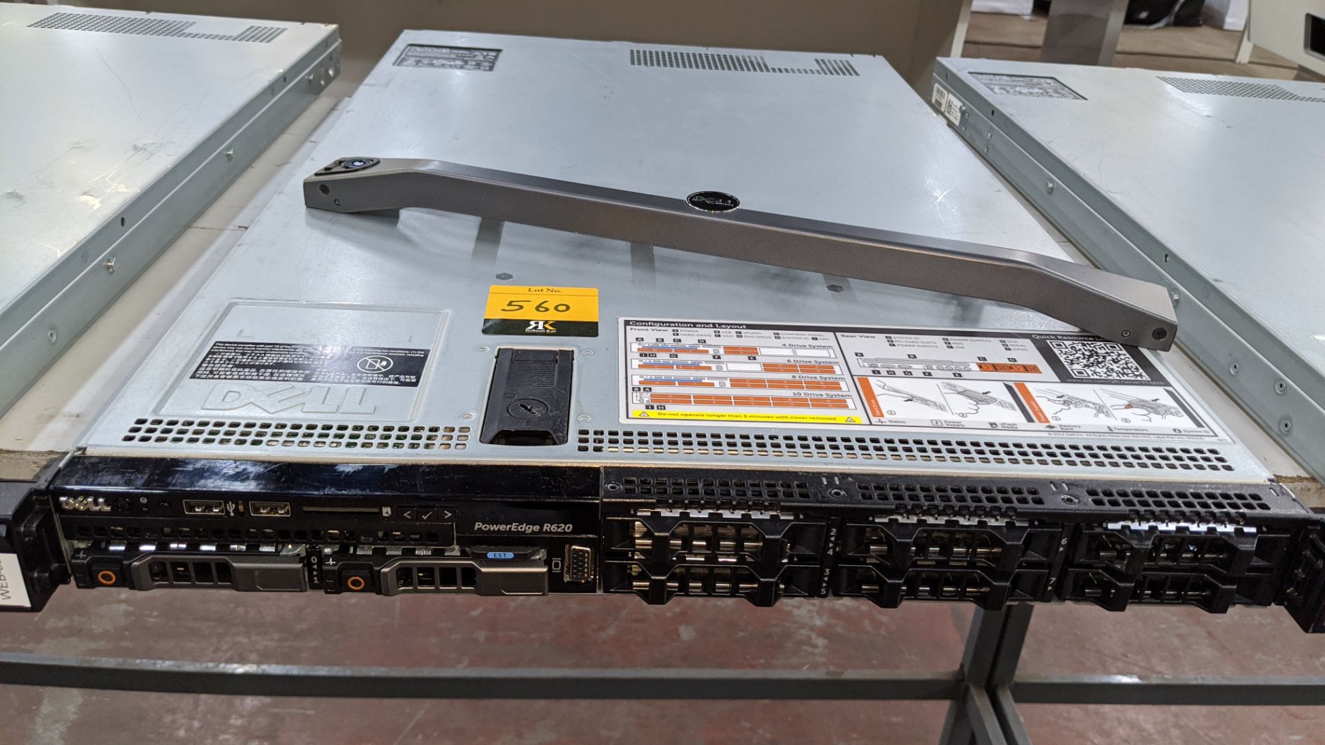 Dell PowerEdge R620 rack mountable server with twin Intel E5-2660V2 Xeon Ten-Core 2.2GHz processors, - Image 4 of 12