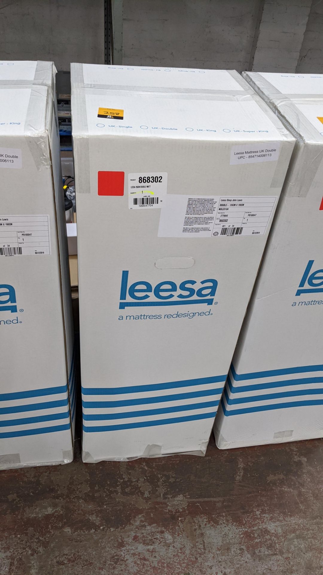 Leesa size UK Double Premium original foam mattress with multi-layer construction, comprising foam &