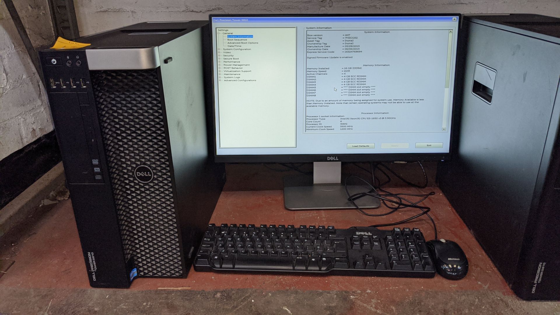 Dell Precision tower 5810 computer with Intel Xeon E5-1650 V3 processor, 16Gb RAM, 256Gb SSD etc. in - Image 2 of 5