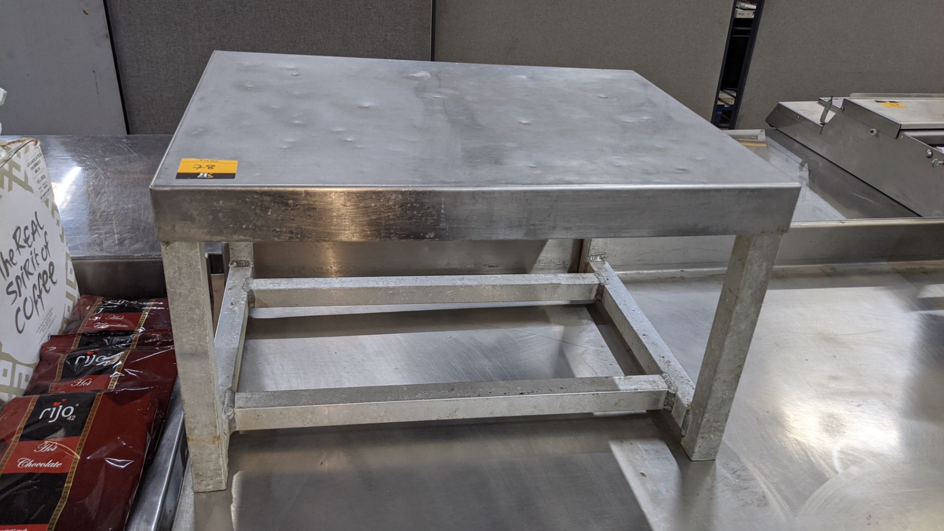 Small stainless steel stand measuring 600mm x 450mm x 350mm