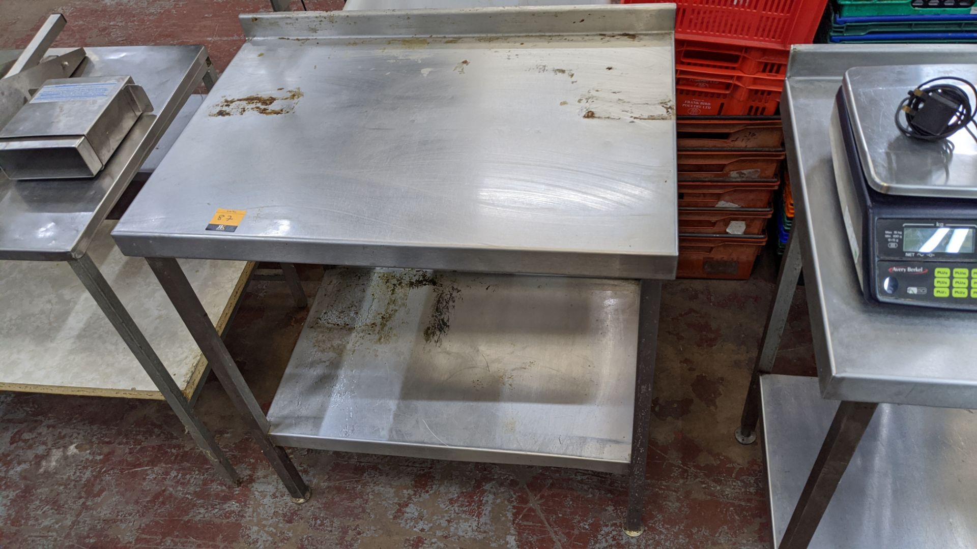 Stainless steel twin tier table with dimensions of 860mm x 600mm - Image 3 of 3