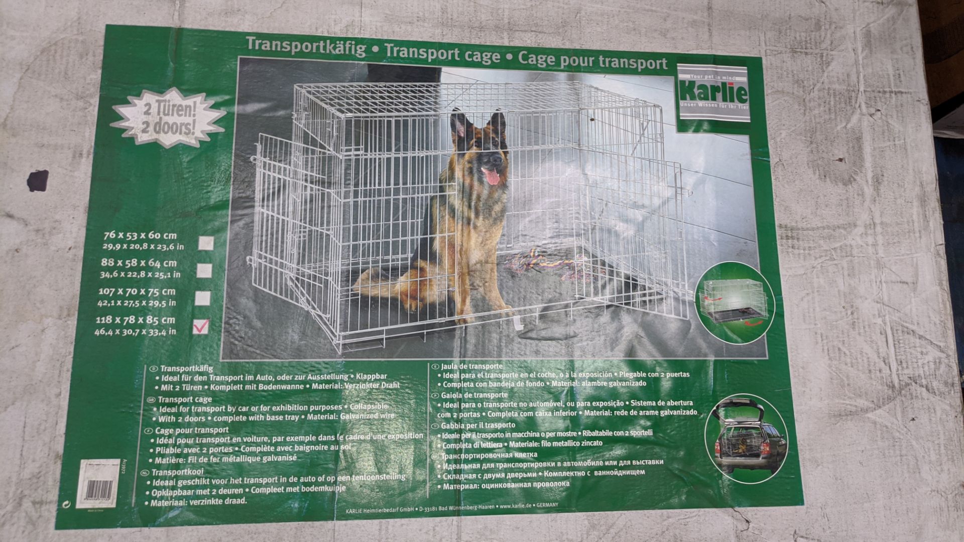 Karlie large transport cage, 118 x 78 x 85cm - Image 4 of 4