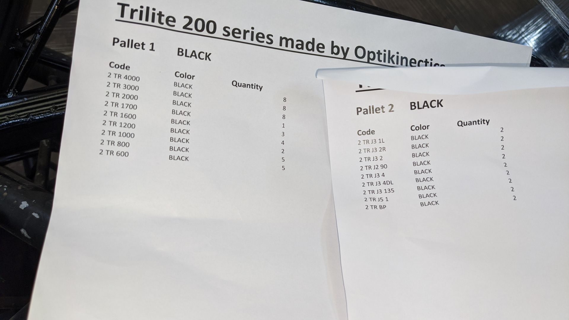 Optikinetics Trilite 200 Series Truss in black, comprising the following: 8 off 2TR4000, 8 off 2TR - Image 7 of 11