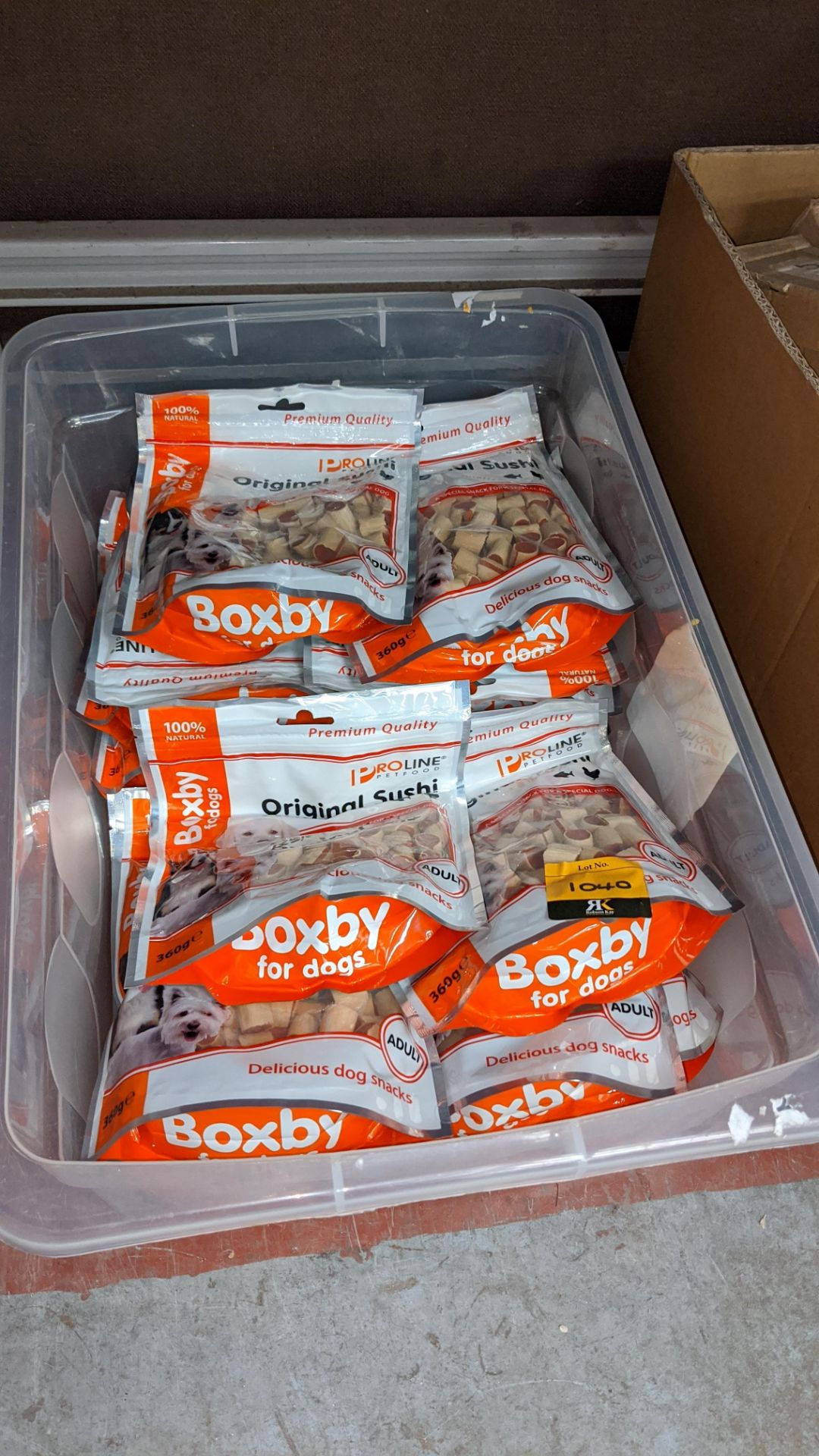 The contents of a crate of Boxby For Dogs sushi treats
