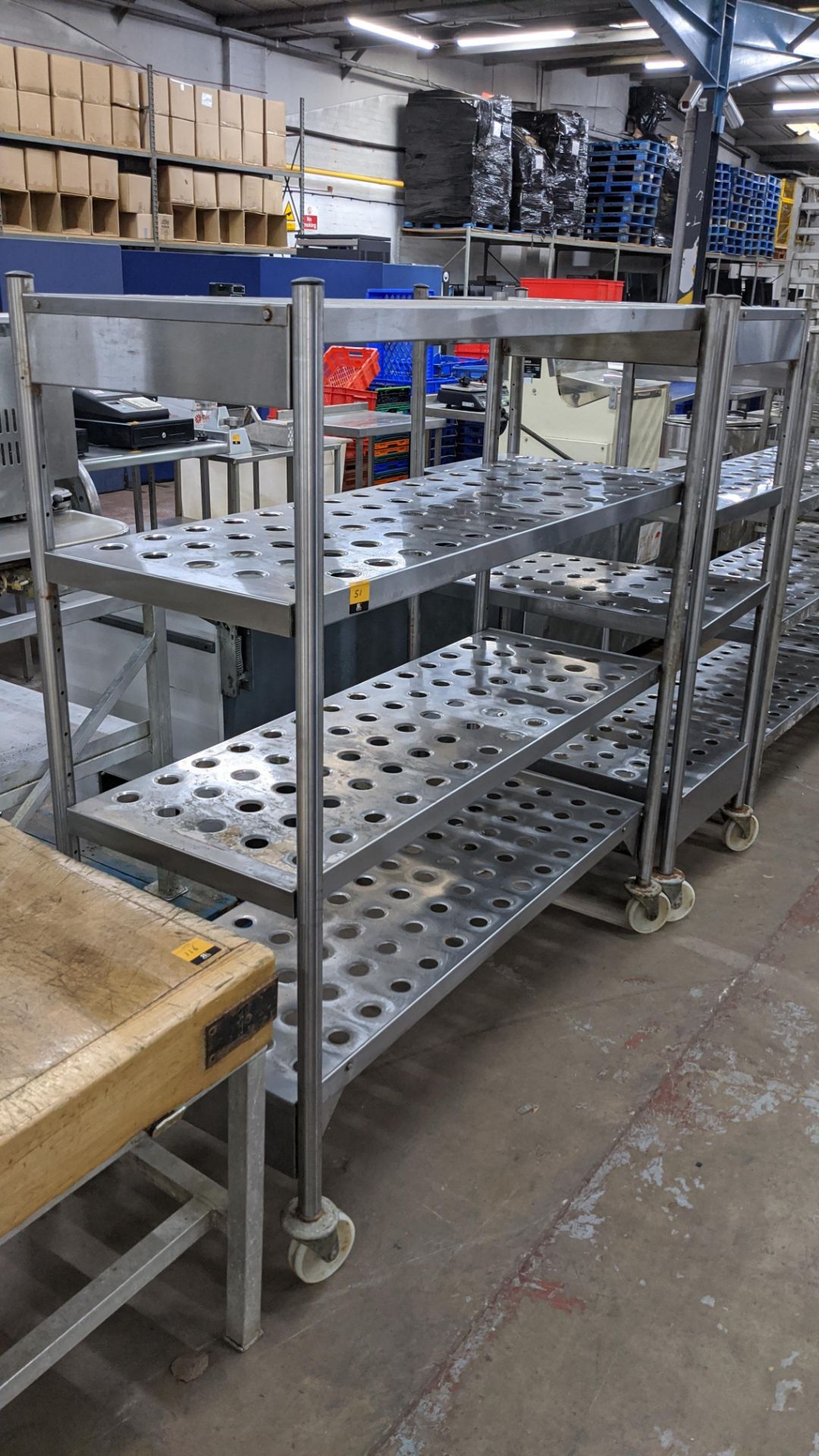 3 heavy-duty racks, used in the cold store, 2 being wide 4-tier racks (1 being 1500mm x 600mm & 1 be - Image 3 of 10